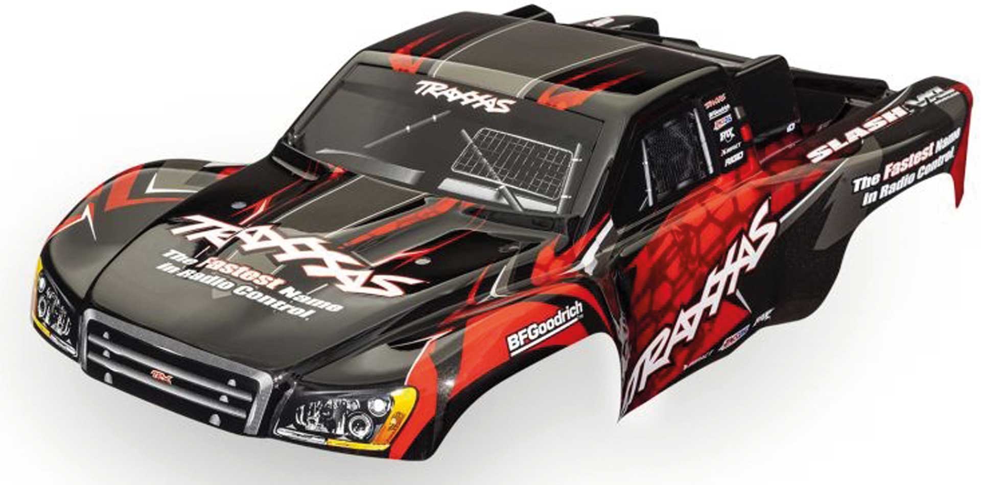 TRAXXAS Body Slash 2WD/4WD Black/Red lacquered