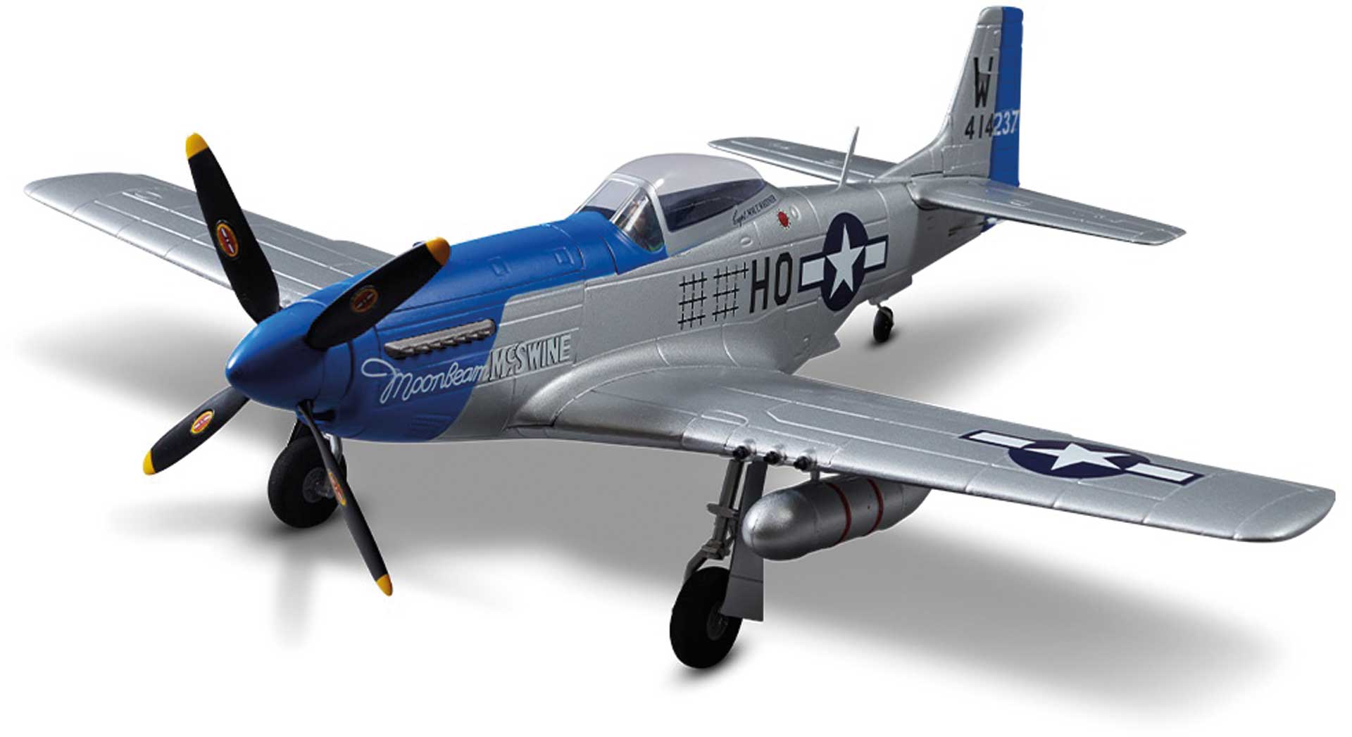 DERBEE P-51D Mustang Warbird PNP bleu - 75cm