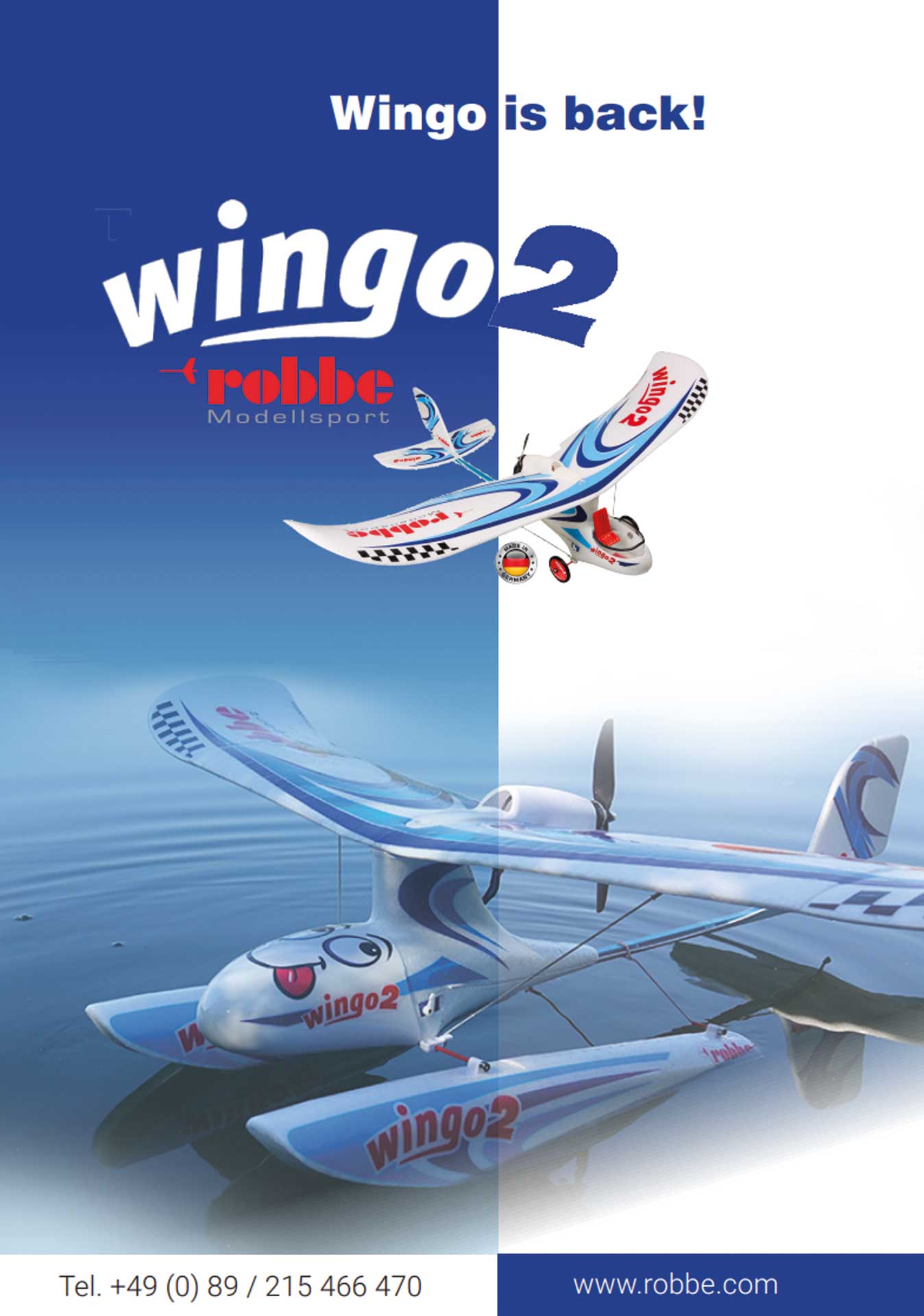 Robbe Modellsport Flyer Prospekt Robbe Wingo 2 A3 gefaltet Deutsch