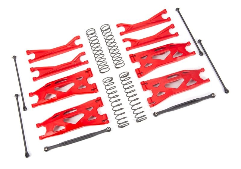 TRAXXAS Wide-X-Maxx-Kit red wishbone, Tie rods, shafts + springs