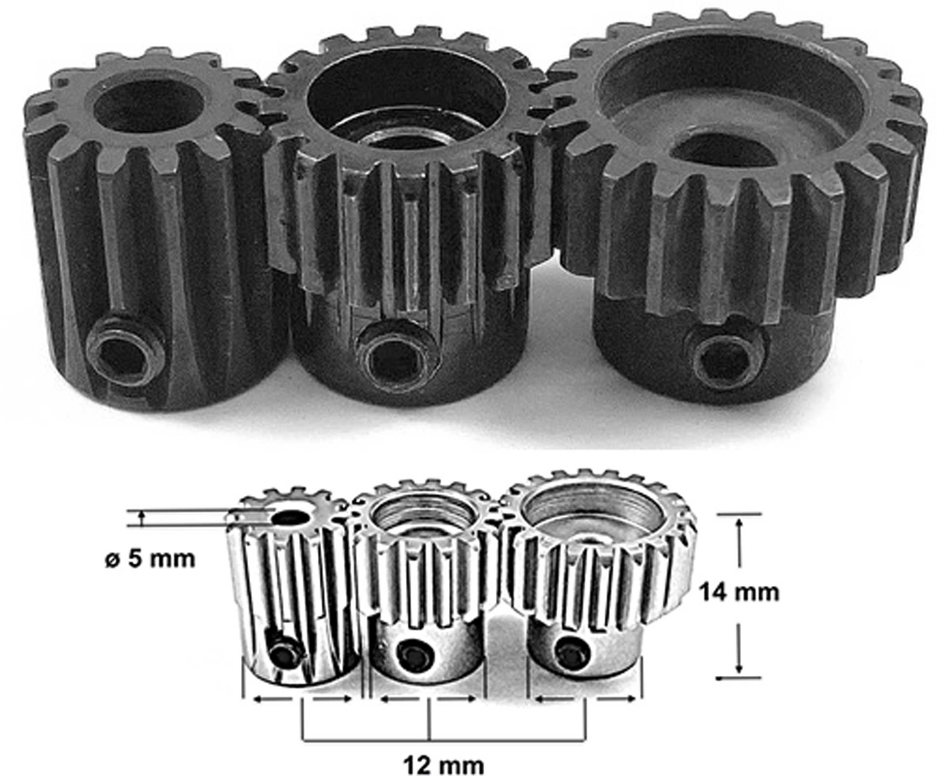ABSIMA Motorritzel 14 Zähne / 32DP / 5mm Bohrung / Stahl