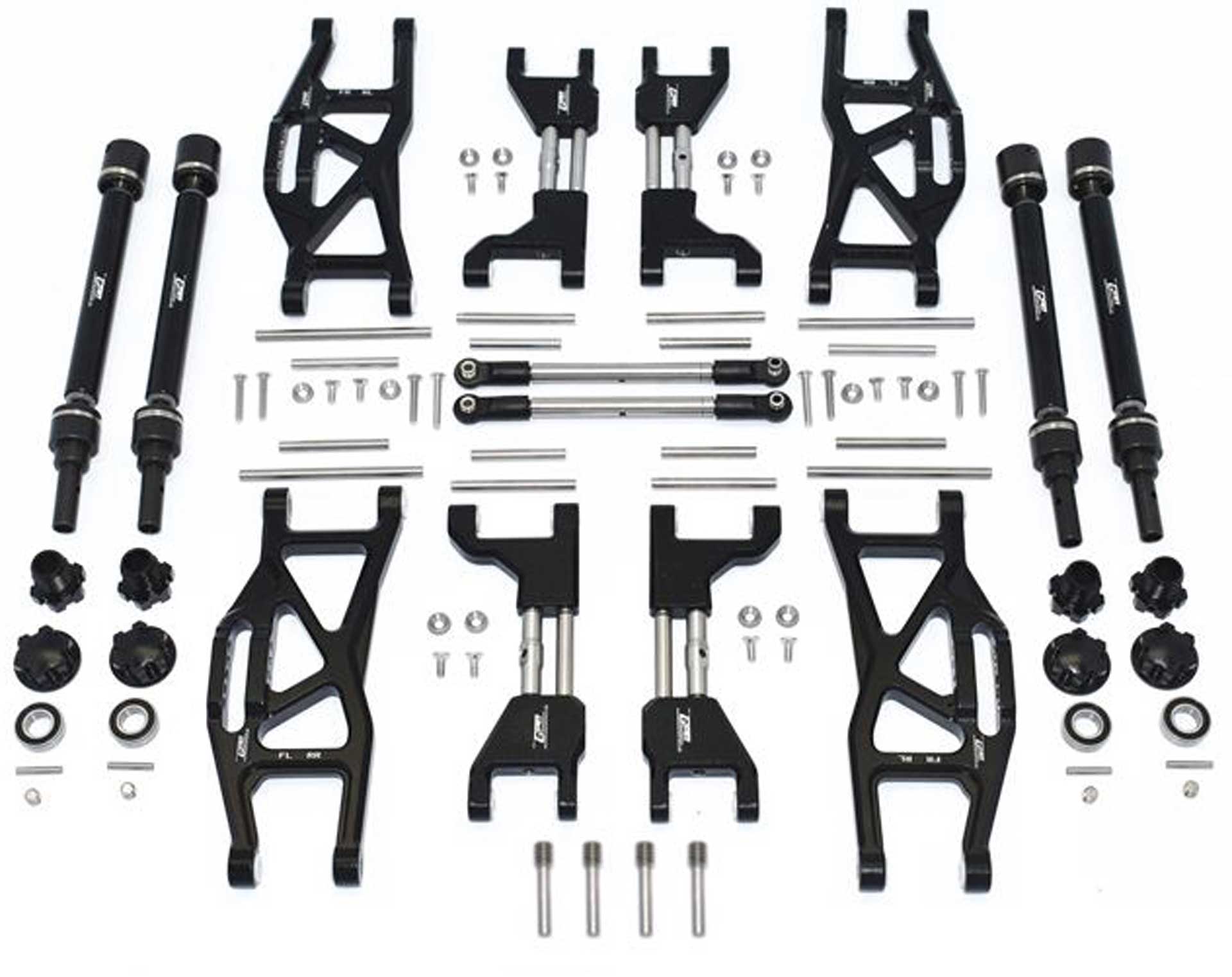 GPM Aluminium Kit de suspension complet v/h noir TRX MAXX