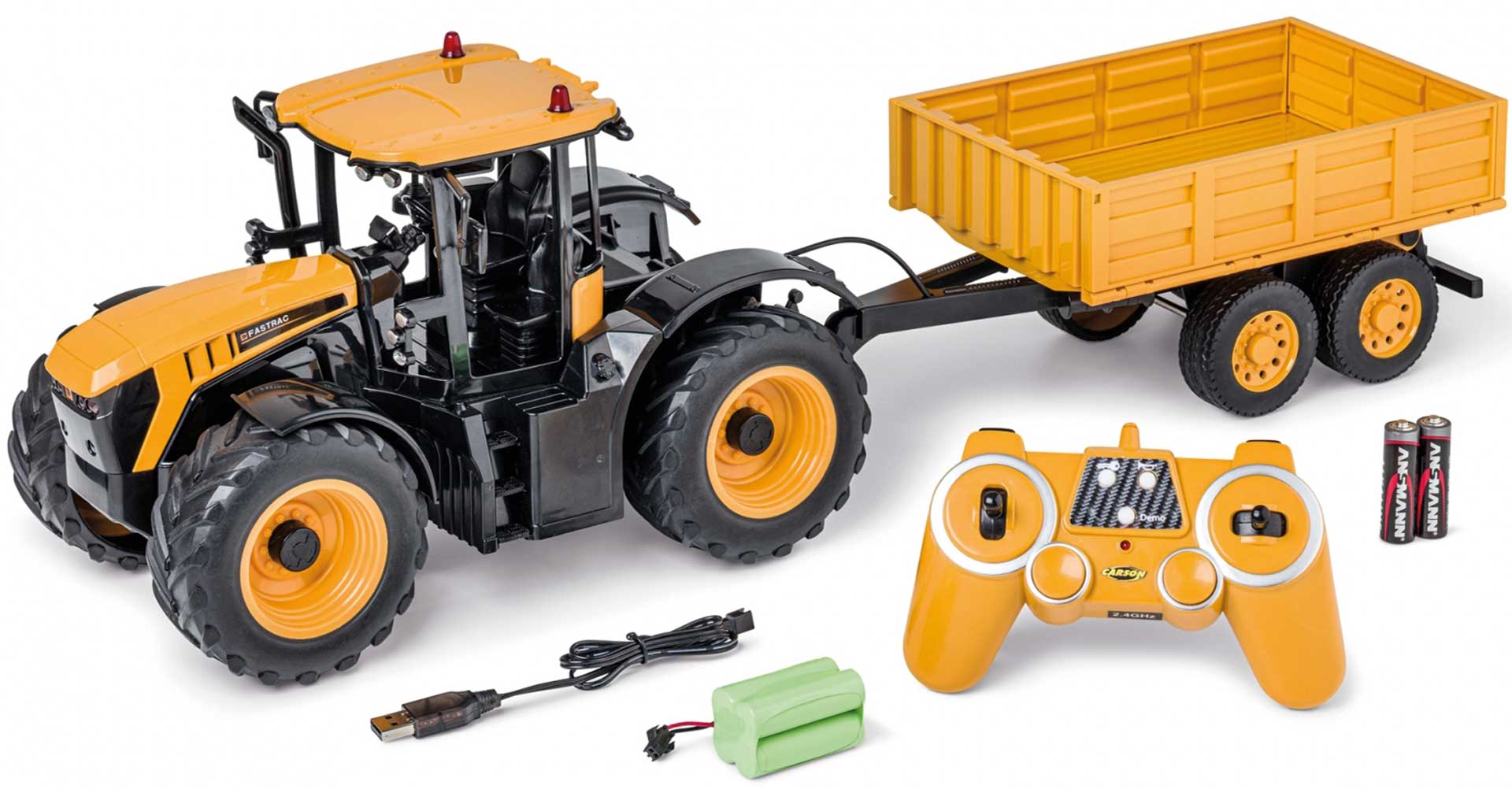 CARSON 1:16 RC Tractor JCB with Trailer 2.4G 100% RtR