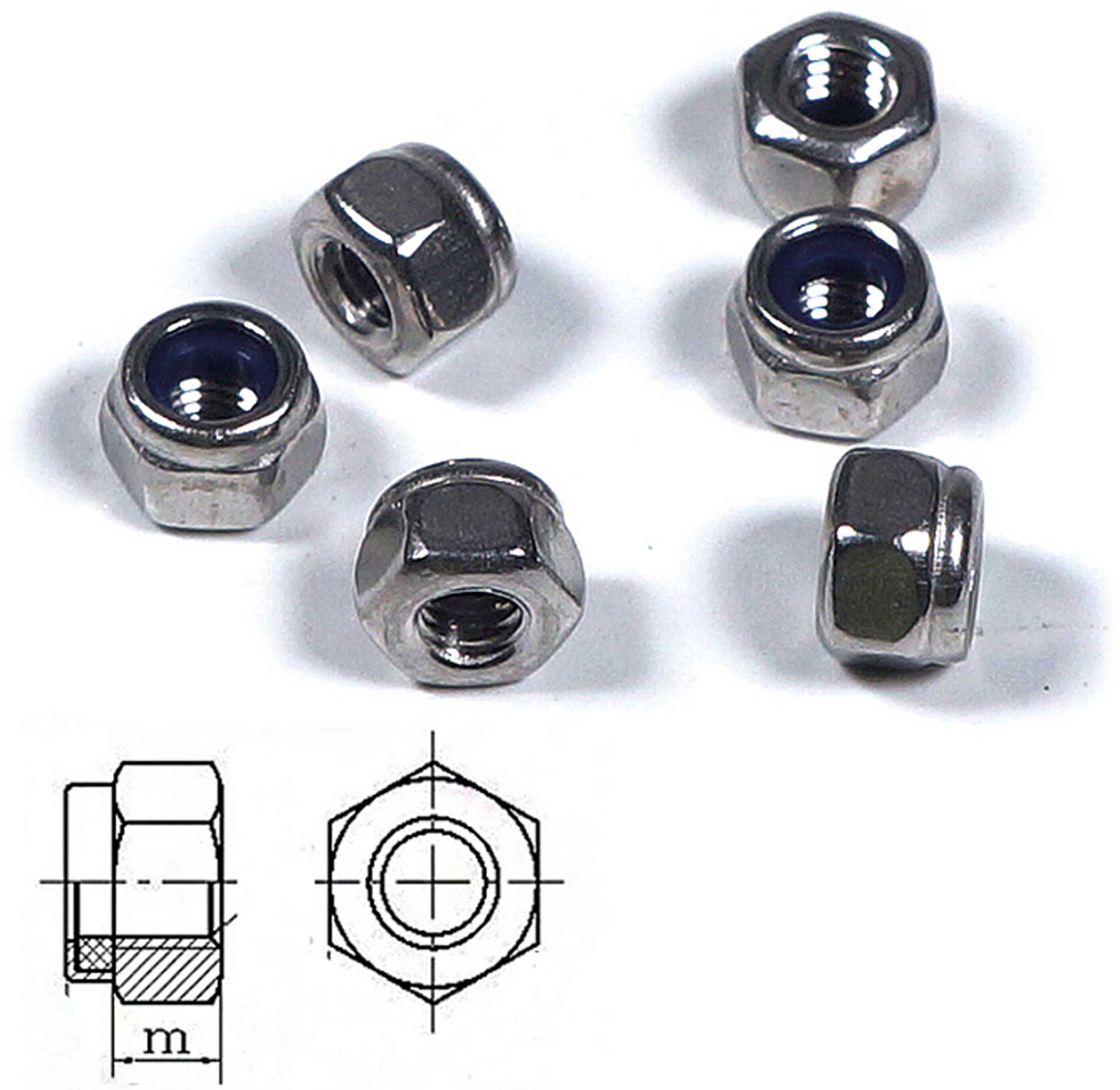 Robbe Modellsport Stop nuts M2 30pcs. stainless steel