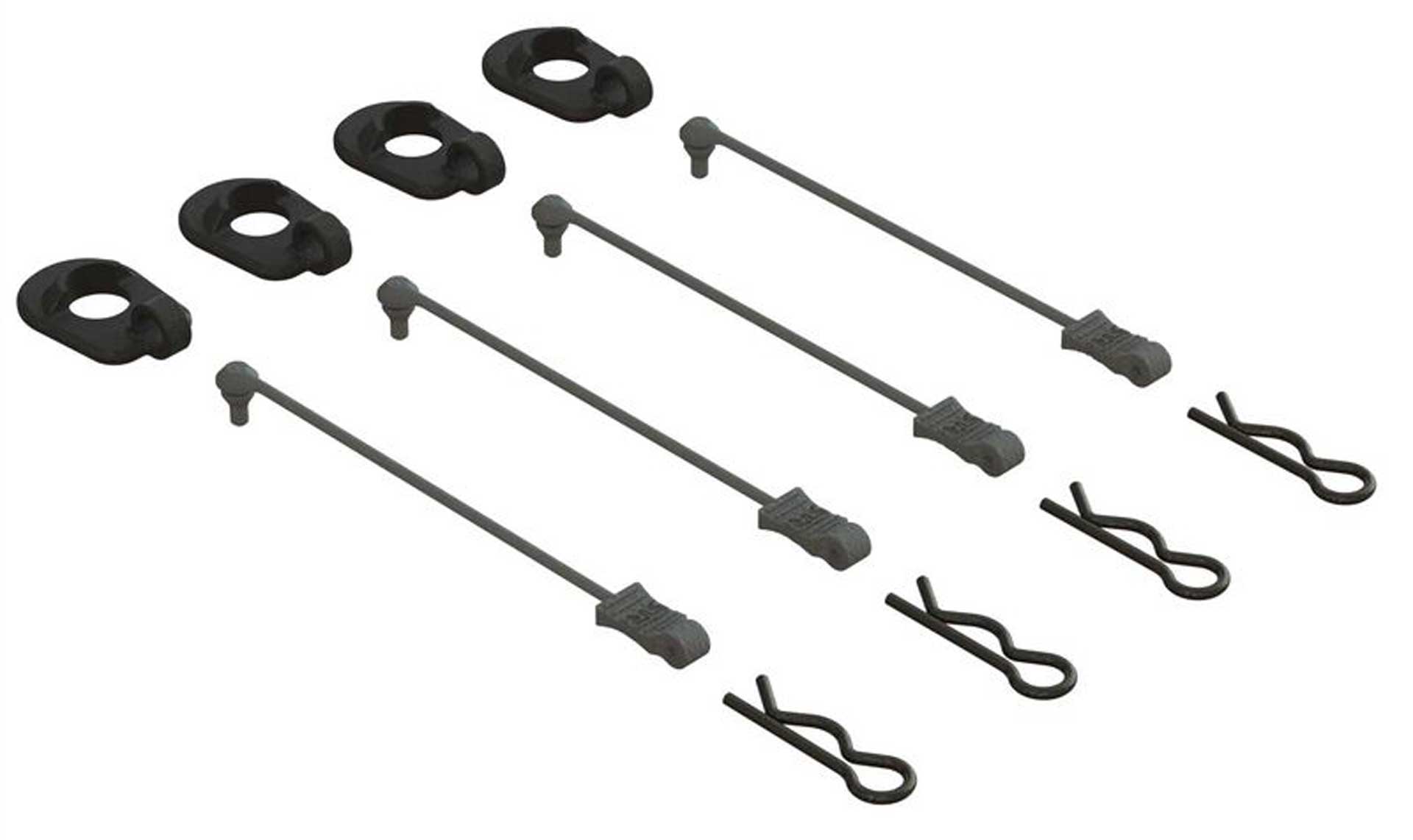ARRMA Body Clip Retainers 1/5 Scale (Black, 4)