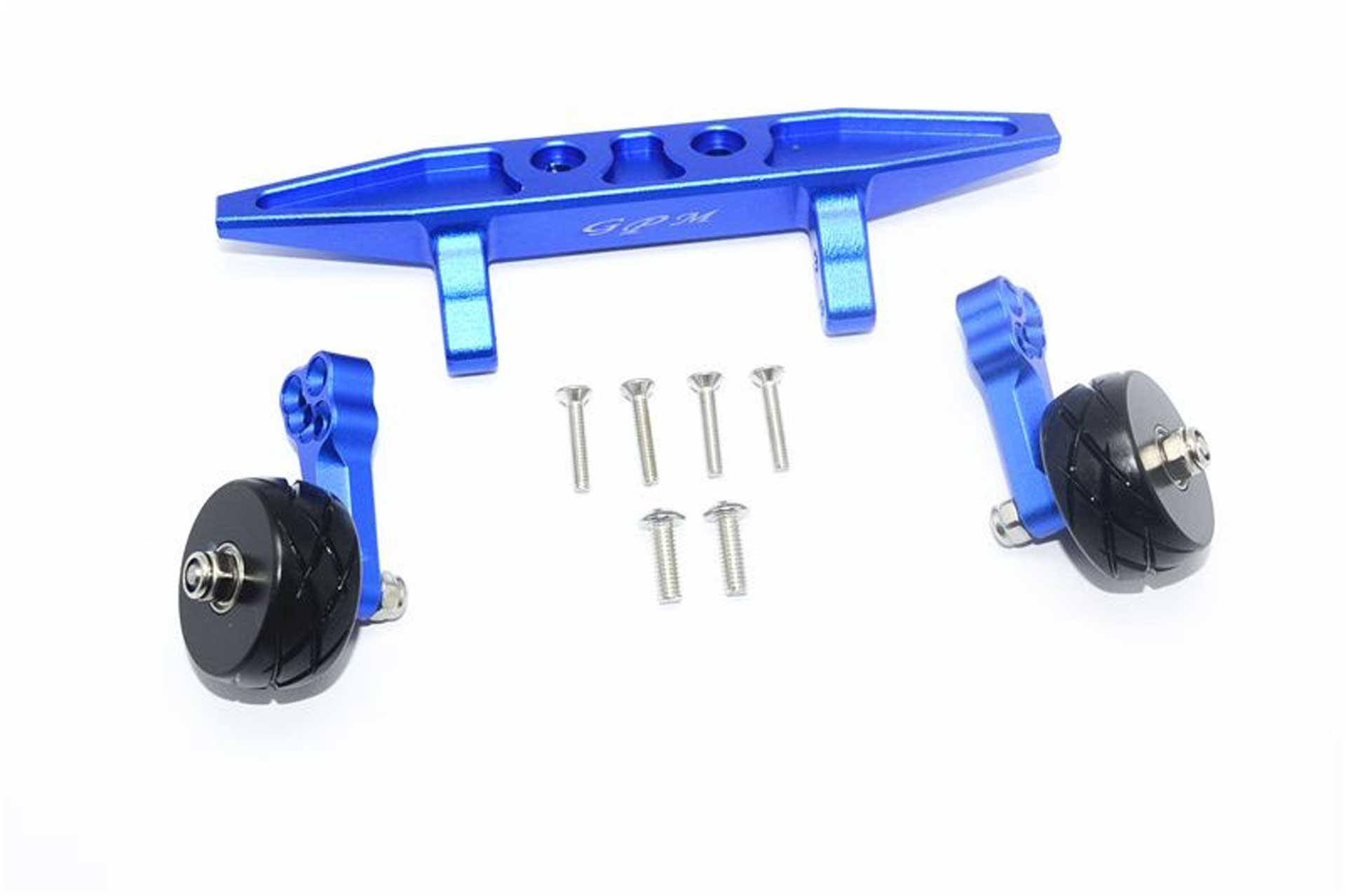 GPM Aluminium Wheelie-Bar hinten blau TRX Rustler 4x4