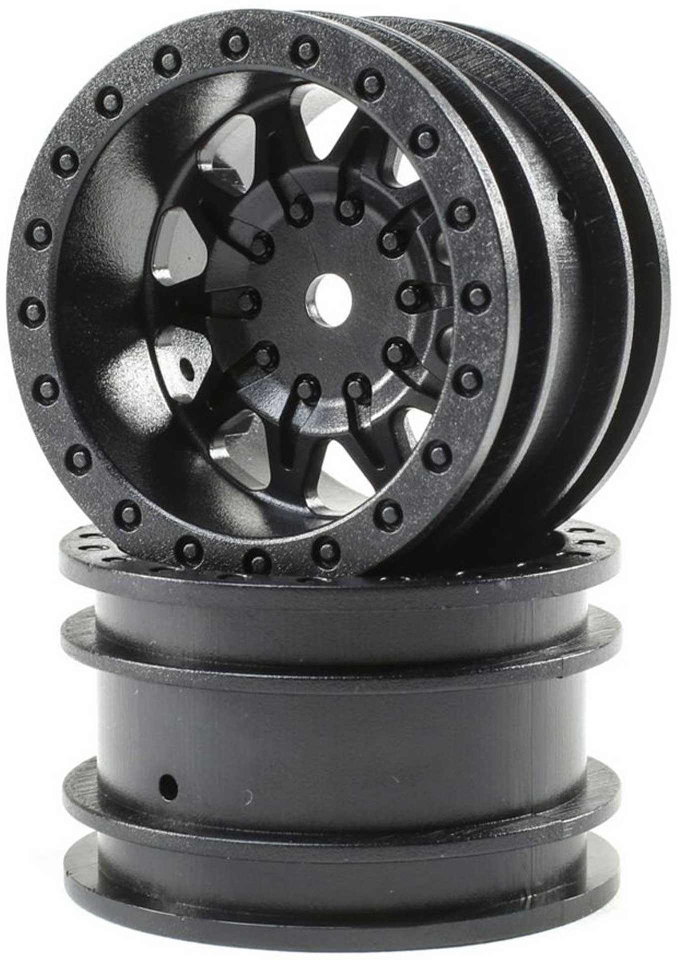 ECX 1.55 Wheel, Black (2): Barrage 2.0