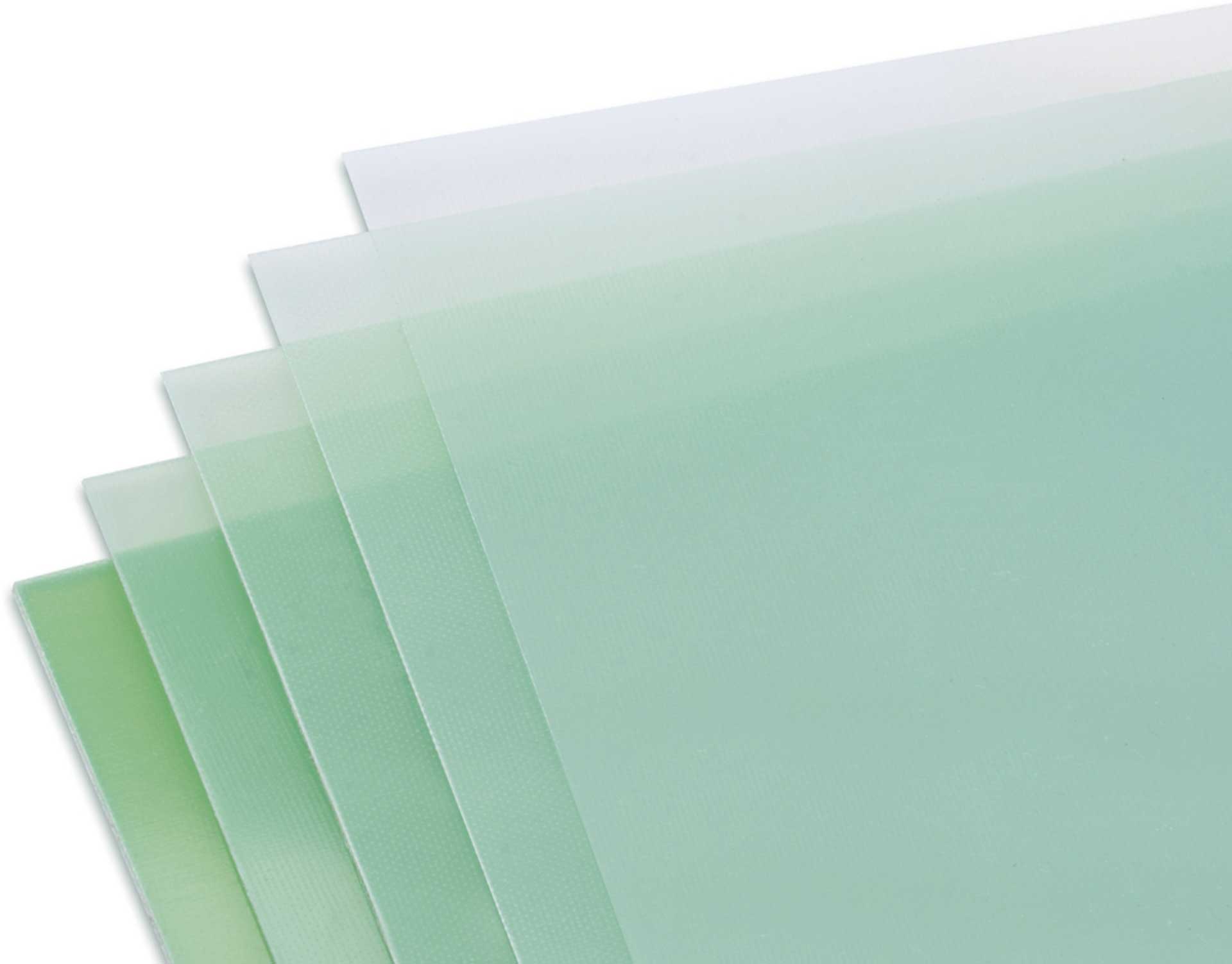 Modellbau Lindinger Plaque en fibre de verre  0,8x340x1220mm matt, verdâtre transparent