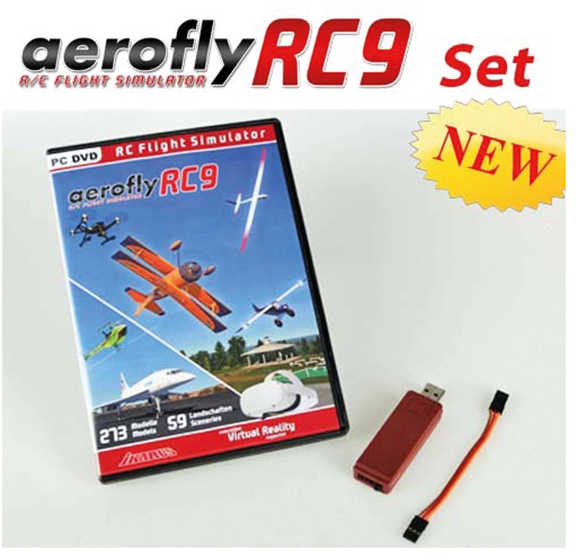 IKARUS Set: AeroflyRC9 mit Interface für Summensignal (HoTT/Jeti/Core)