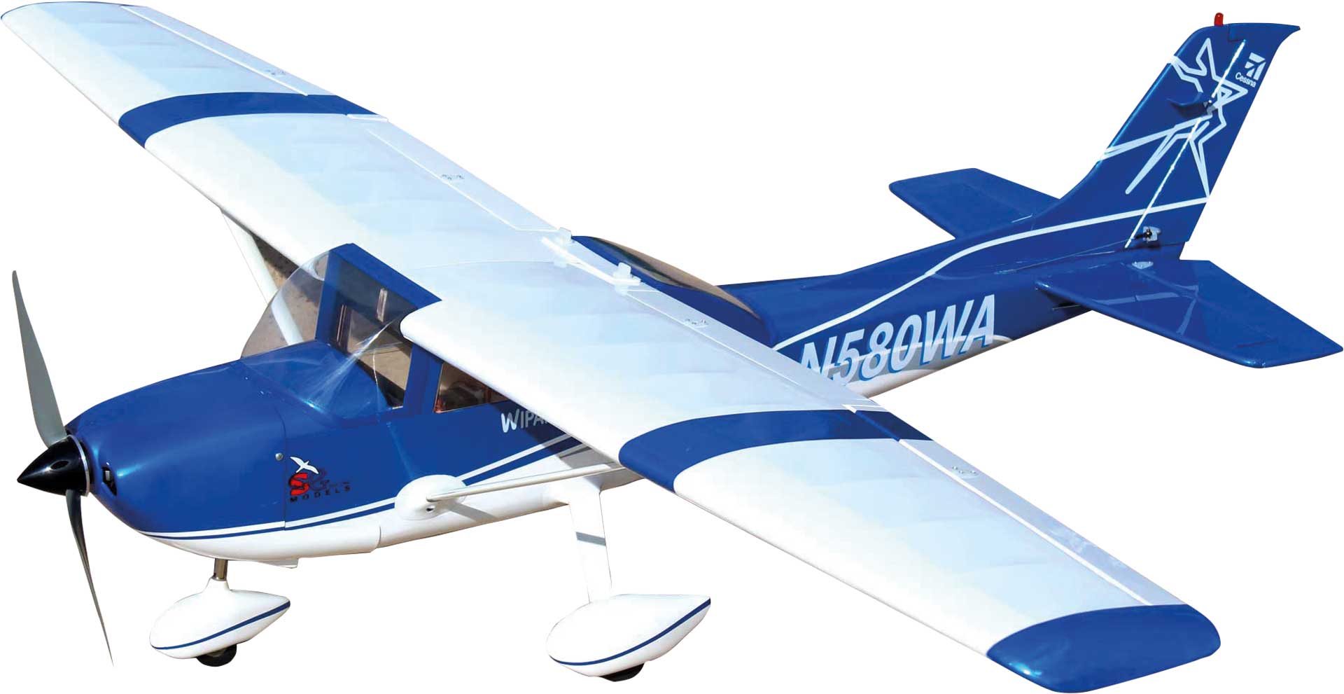 Seagull Models ( SG-Models ) Cessna 182 Skylane PNP 69" PNP Pearl Bleu avec propulsion Dualsky et servos