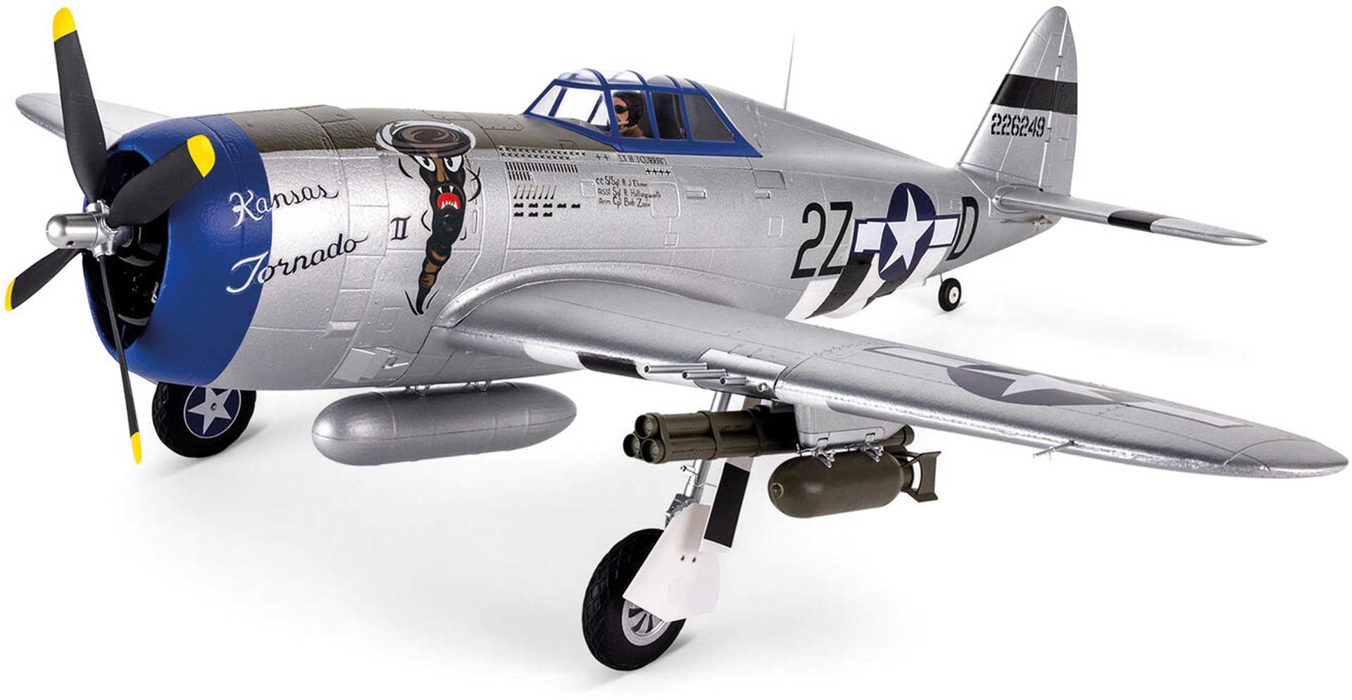 E-FLITE P-47 Razorback 1.2m BNF Basic avec AS3X & SAFE Select