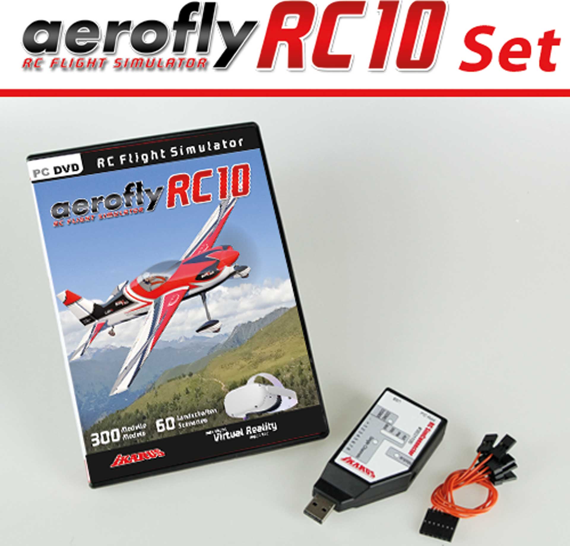 IKARUS Set: aerofly RC10 + SimConnector für Empfängeranschluss (DVD für Windows) Flugsimulator