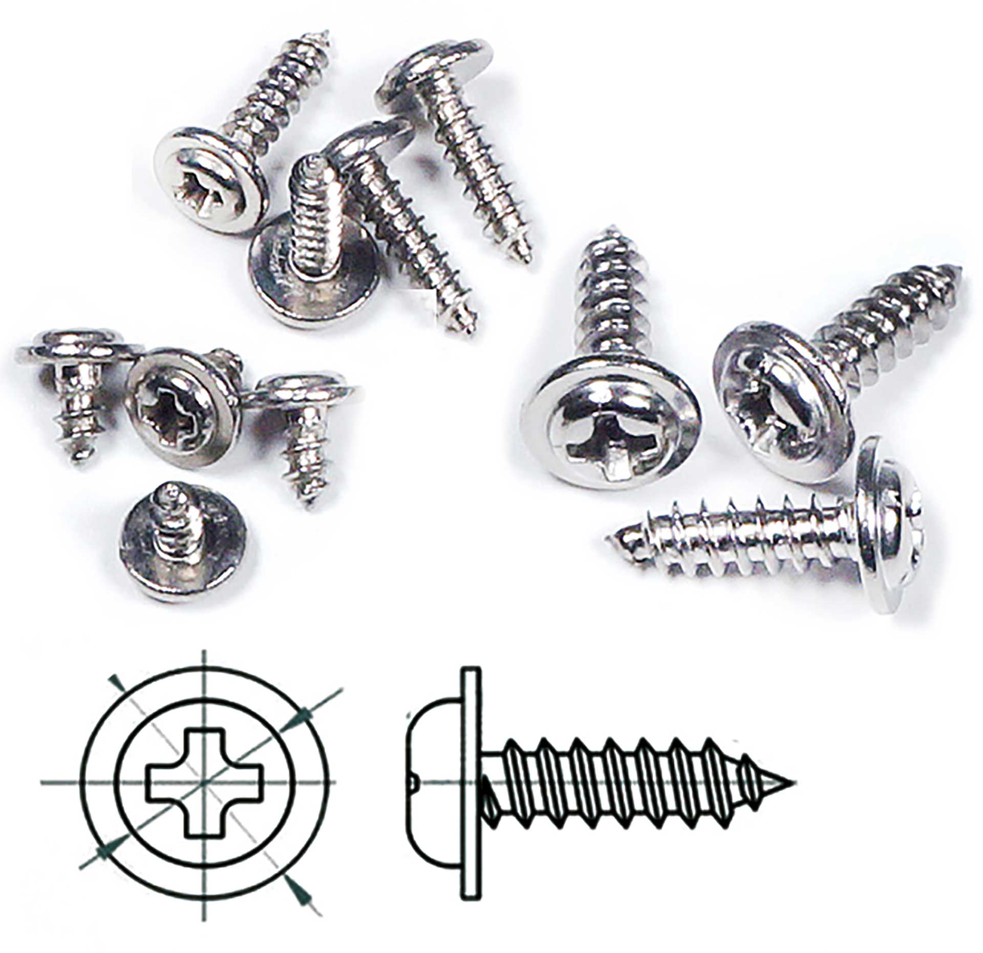 Robbe Modellsport Self-tapping screws with collar Phillips 2,6x8mm 30pcs. stainless steel