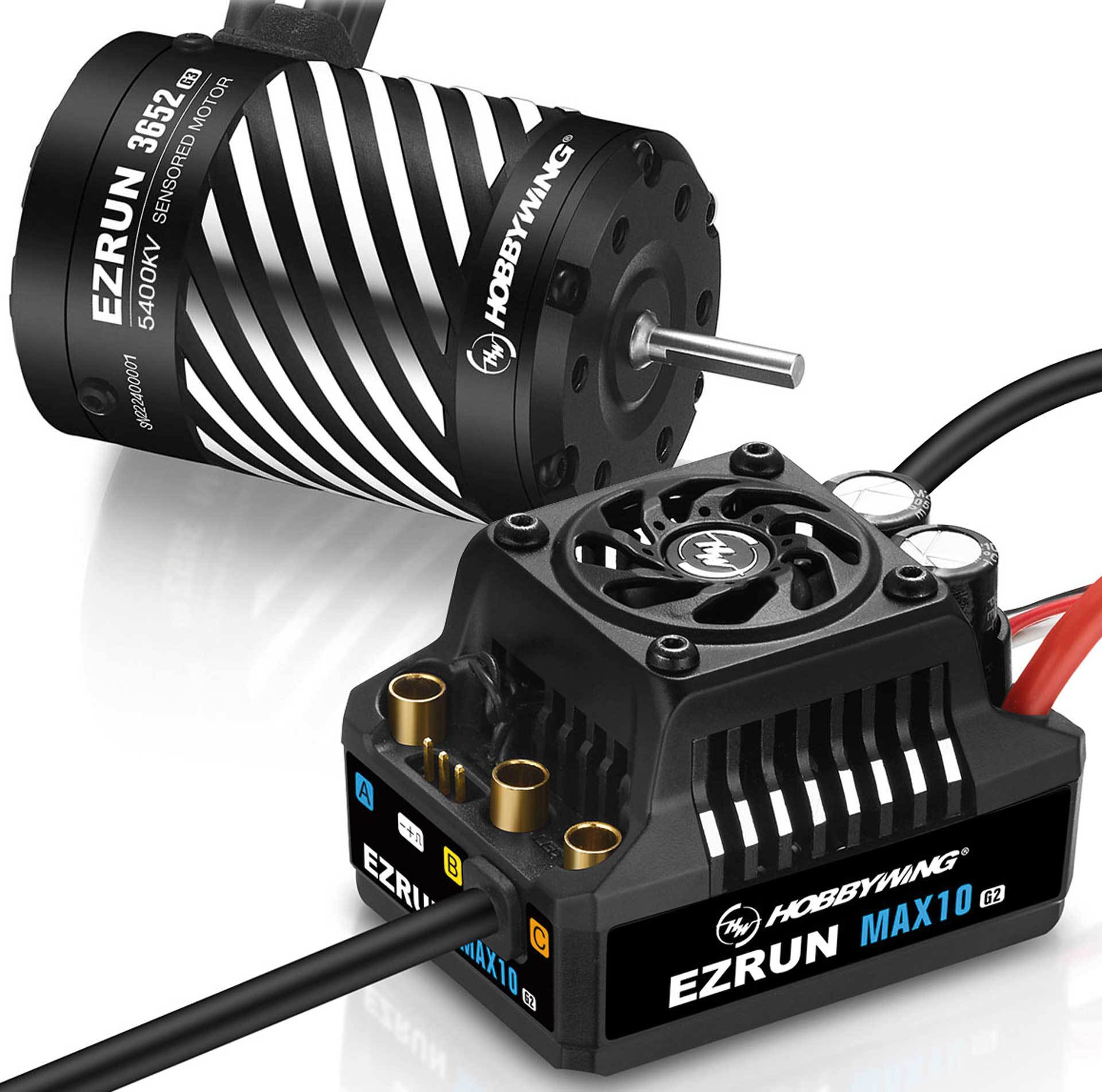 HOBBYWING Ezrun MAX10 G2 80A Combo with 3652SD 5400kV 3.175 shaft