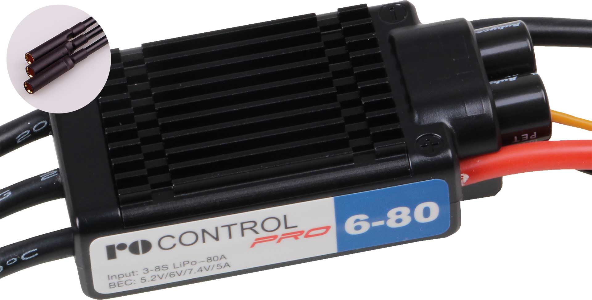 Robbe Modellsport RO-CONTROL PRO 6-80 3-8S -80(100)A 5,2/6/7,4V/8(20)A SWITCH BEC Regler