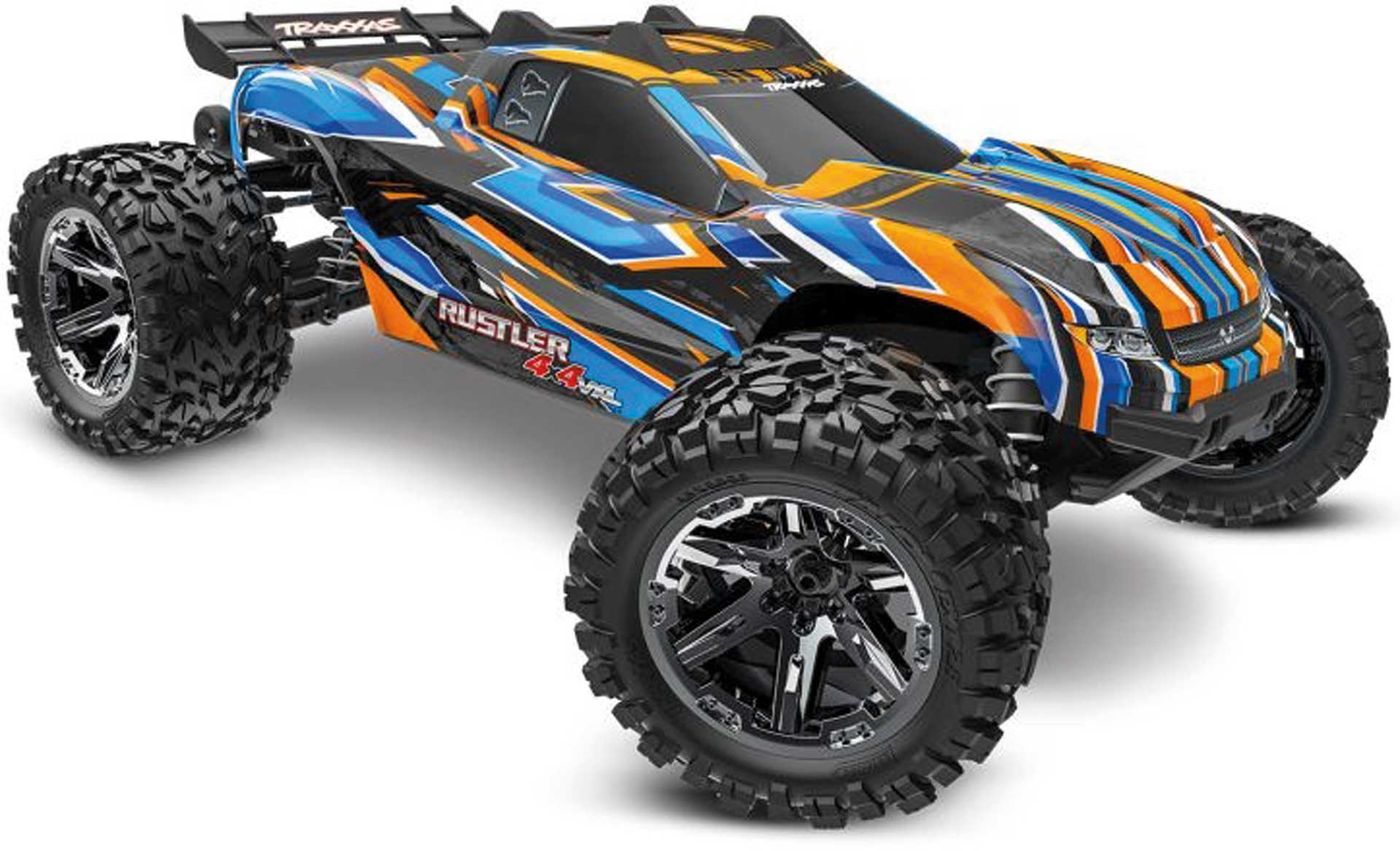 TRAXXAS RUSTLER 4X4 VXL HD ORANGE 1/10 RTR BRUSHLESS STADIUM TRUCK WITHOUT BATTERY AND CHARGER, CLIPLESS