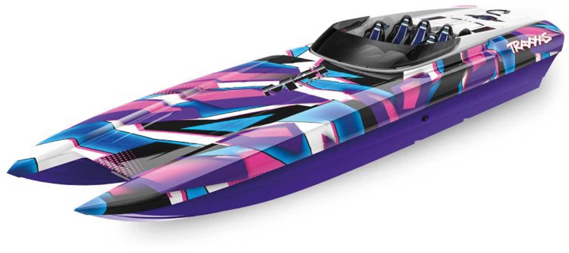 TRAXXAS DCB M41 PURBLE 40INCH WITHOUT BATTERY/CHARGER BL-CATAMARAN-RACING-BOAT BRUSHLESS