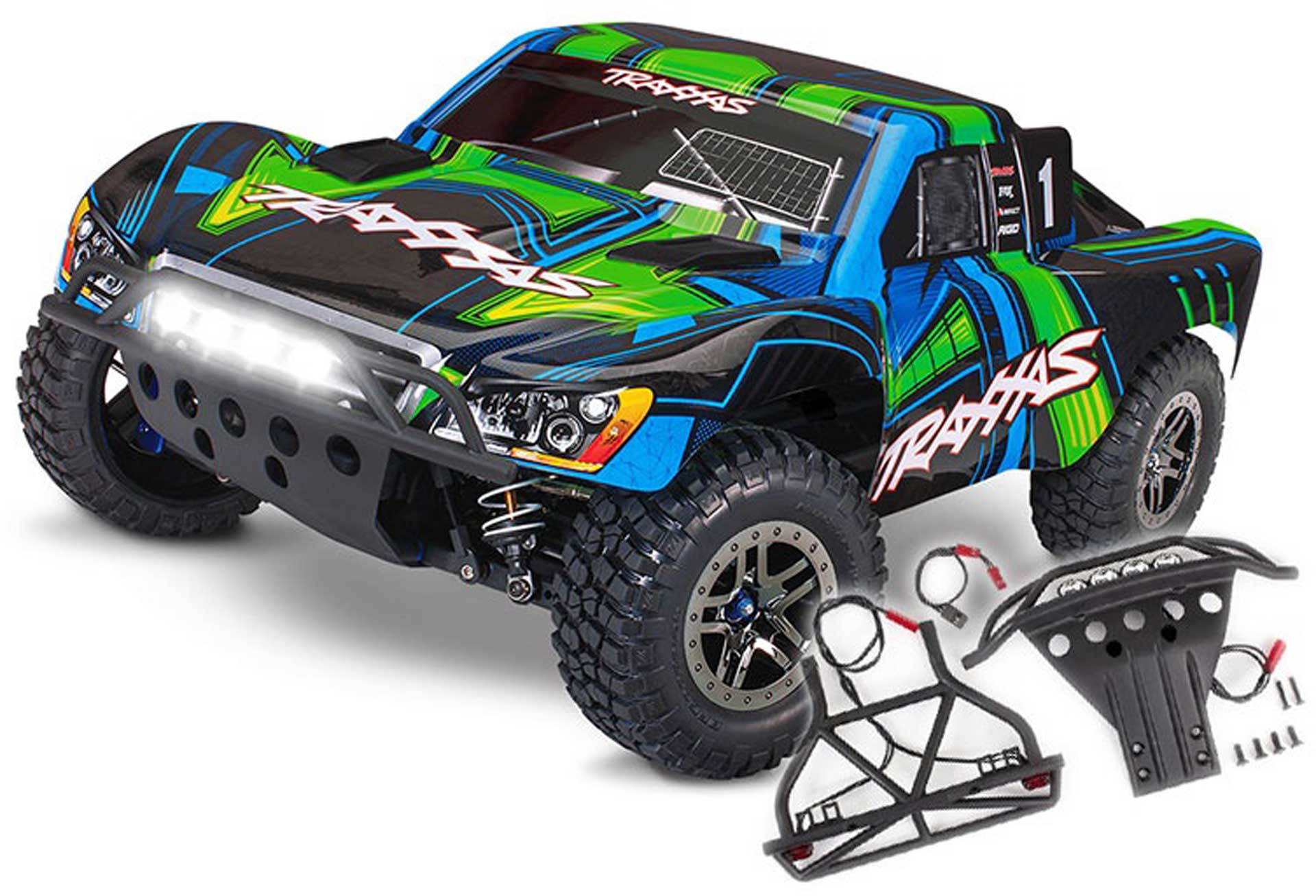 TRAXXAS SLASH 4X4 CLIPLESS VXL ULTIMATE GREEN 1/10 SC RTR +LED WITHOUT BATTERY/CHARGER