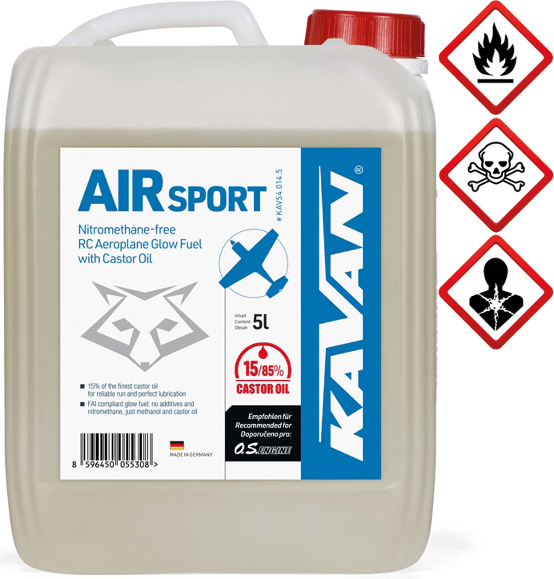KAVAN Air Sport 15/85 5 litres de carburant, Essence, carburant pour moteurs à allumage par étincelle