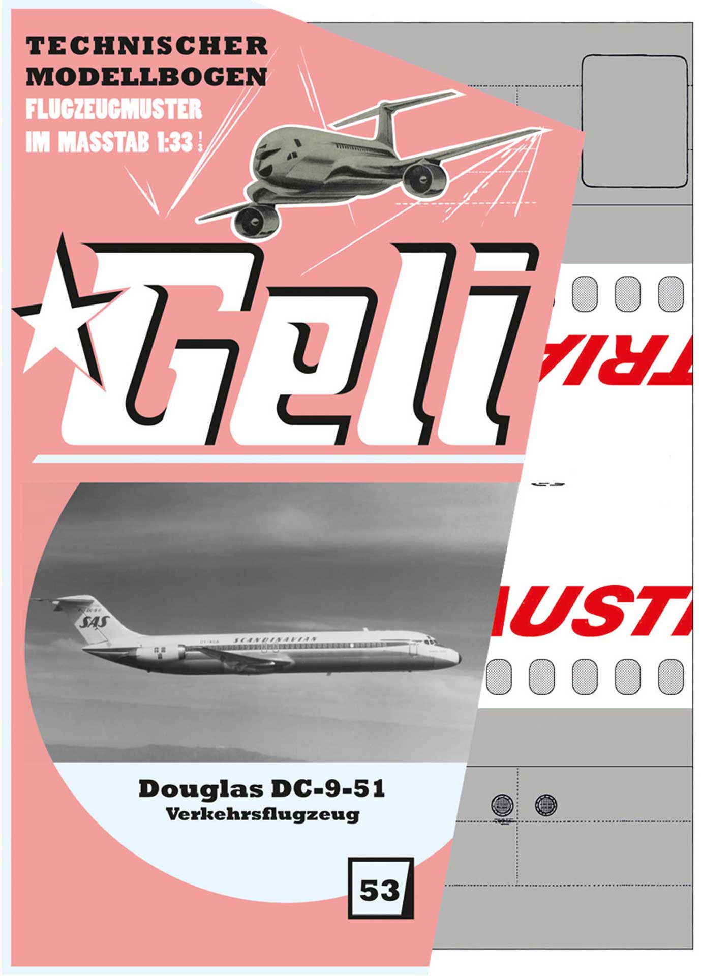 GELI DOUGLAS DC-9 # 53 CARDBOARD MODEL