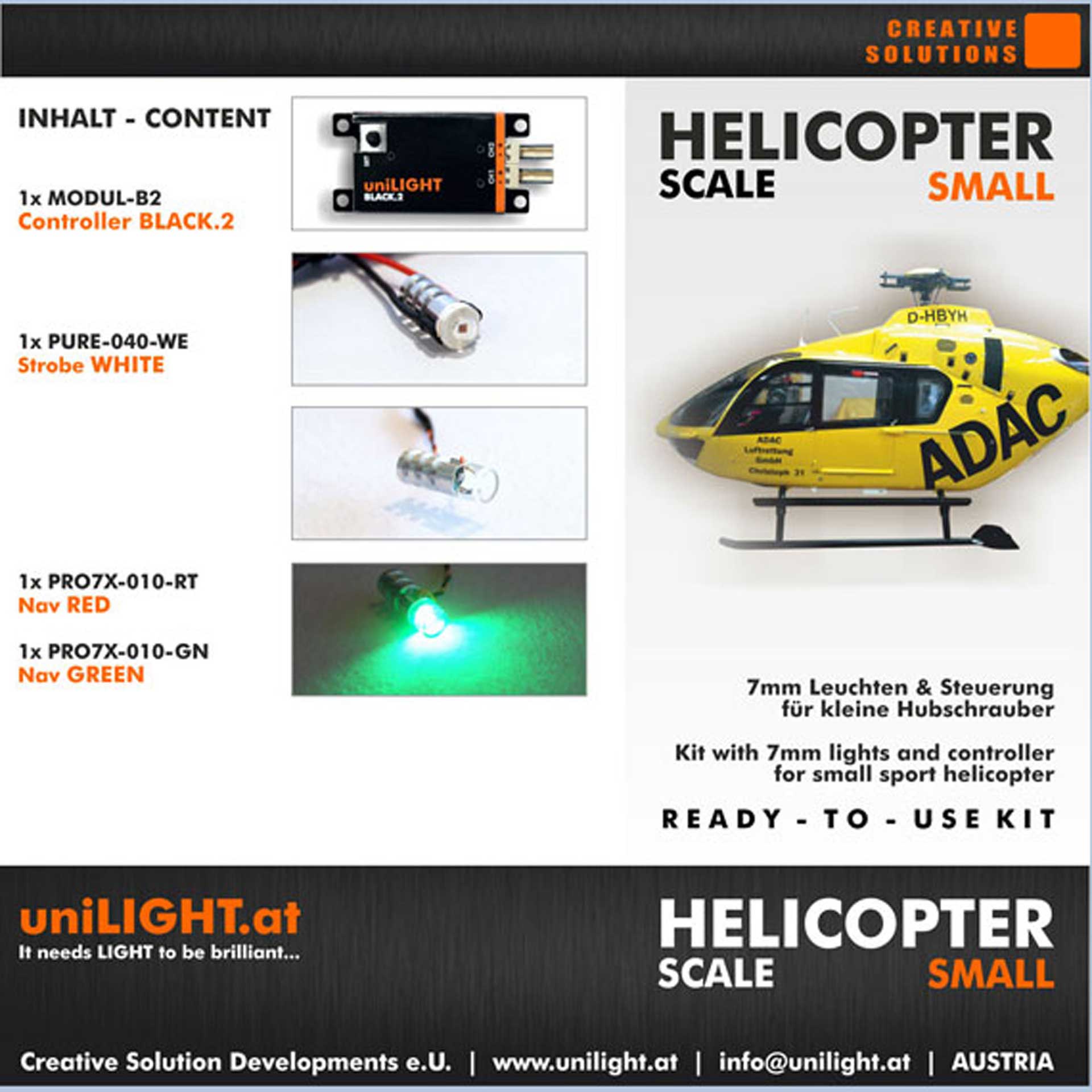 UNILIGHT Scale Helicopter Small Beleuchtungsset