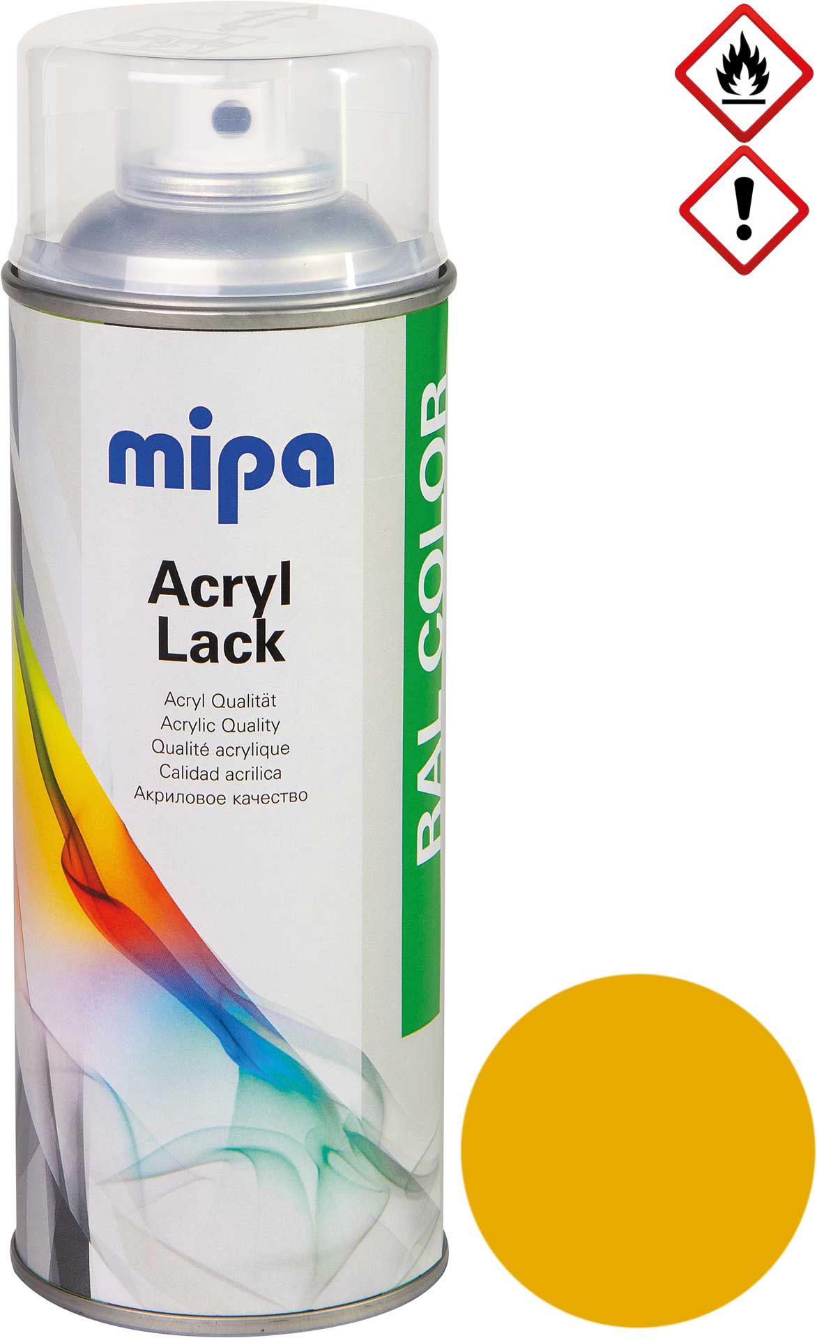 mipa RAL 1004 Jaune d'or Acrylique 1K Laque Spray 400ml