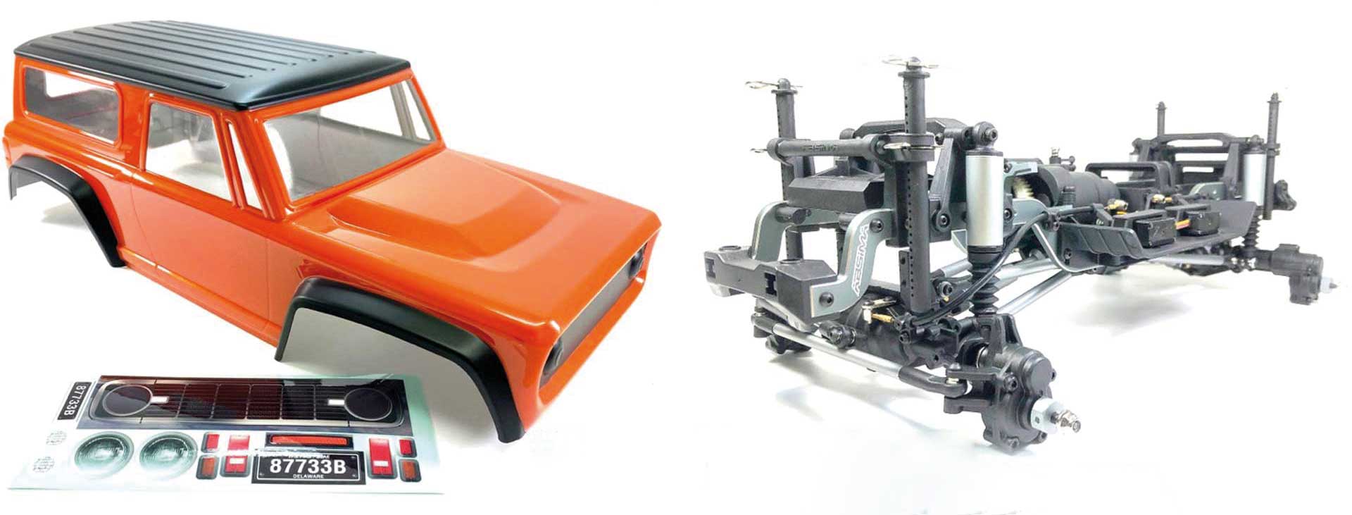 ABSIMA 1:10 EP Crawler CR3.4 prémonté Châssis y compris Bronco Style Body Orange