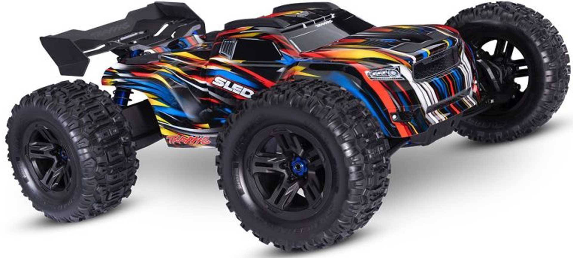 TRAXXAS SLEDGE 4X4 BELTED BLUE 1/8 MONSTER-TRUCK RTR BRUSHLESS, WITHOUT BATTERY AND CHARGER