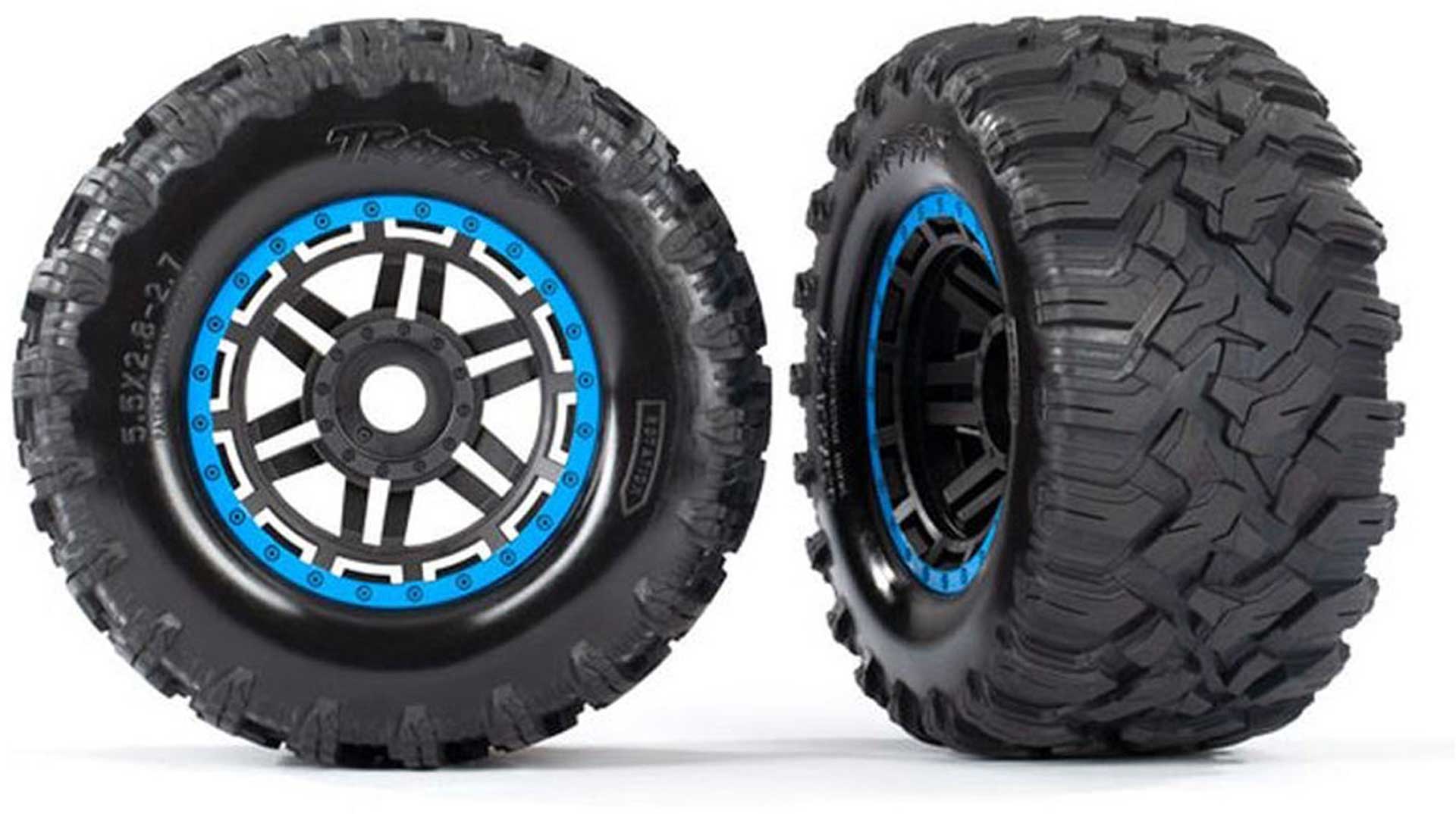 TRAXXAS Reifen auf Felge montiert Felge schwarz/blau Maxx All-Terrai