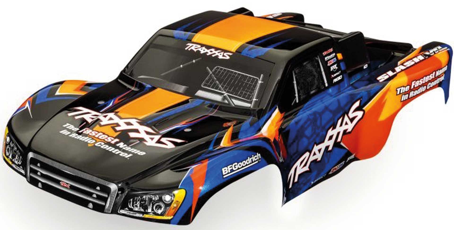 TRAXXAS Karosserie Slash 2WD/4WD Orange/Blau lackiert