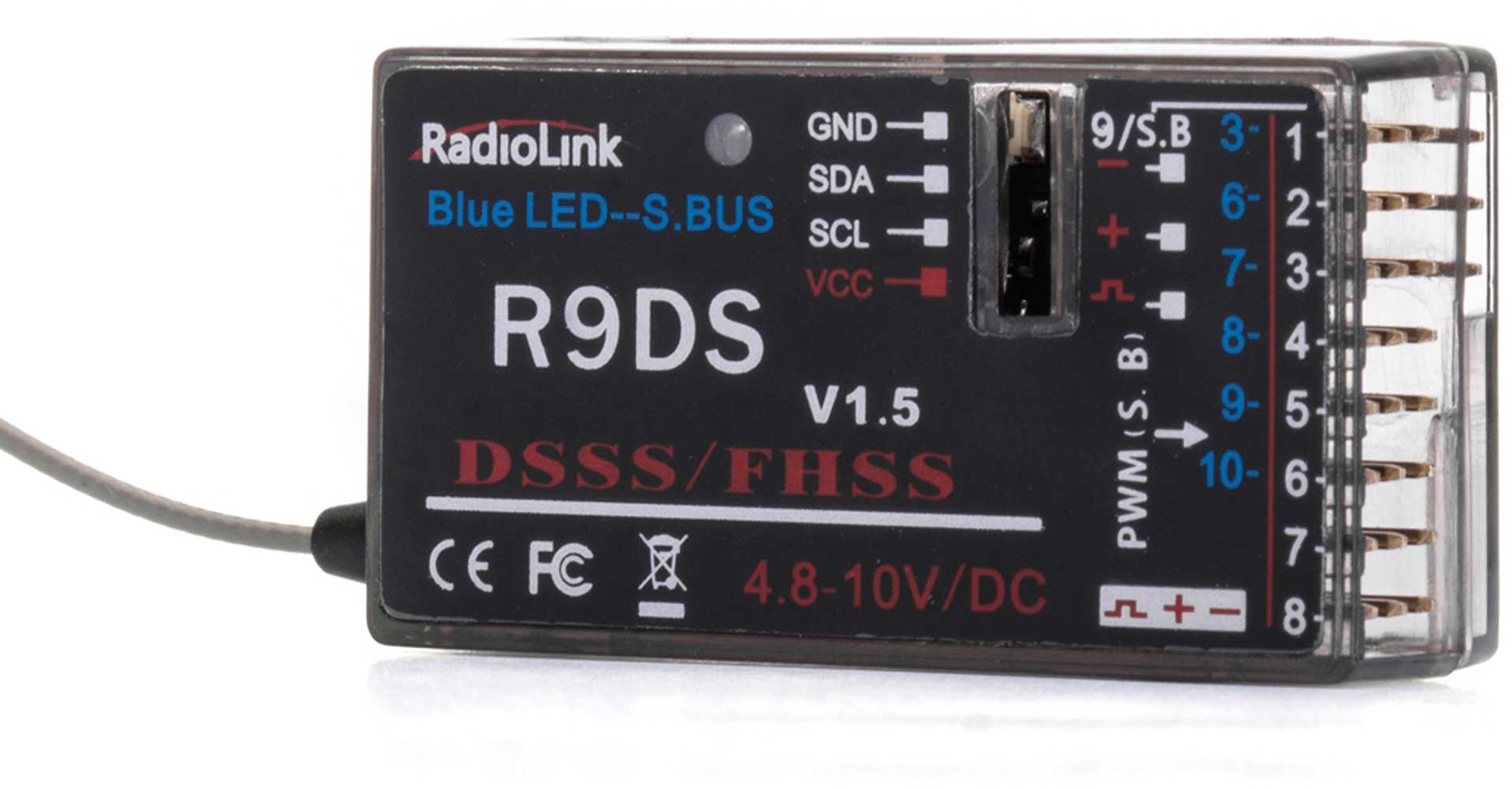 RadioLink Récepteur R9DS 9 canaux FHSS/DSS-Telemetrie