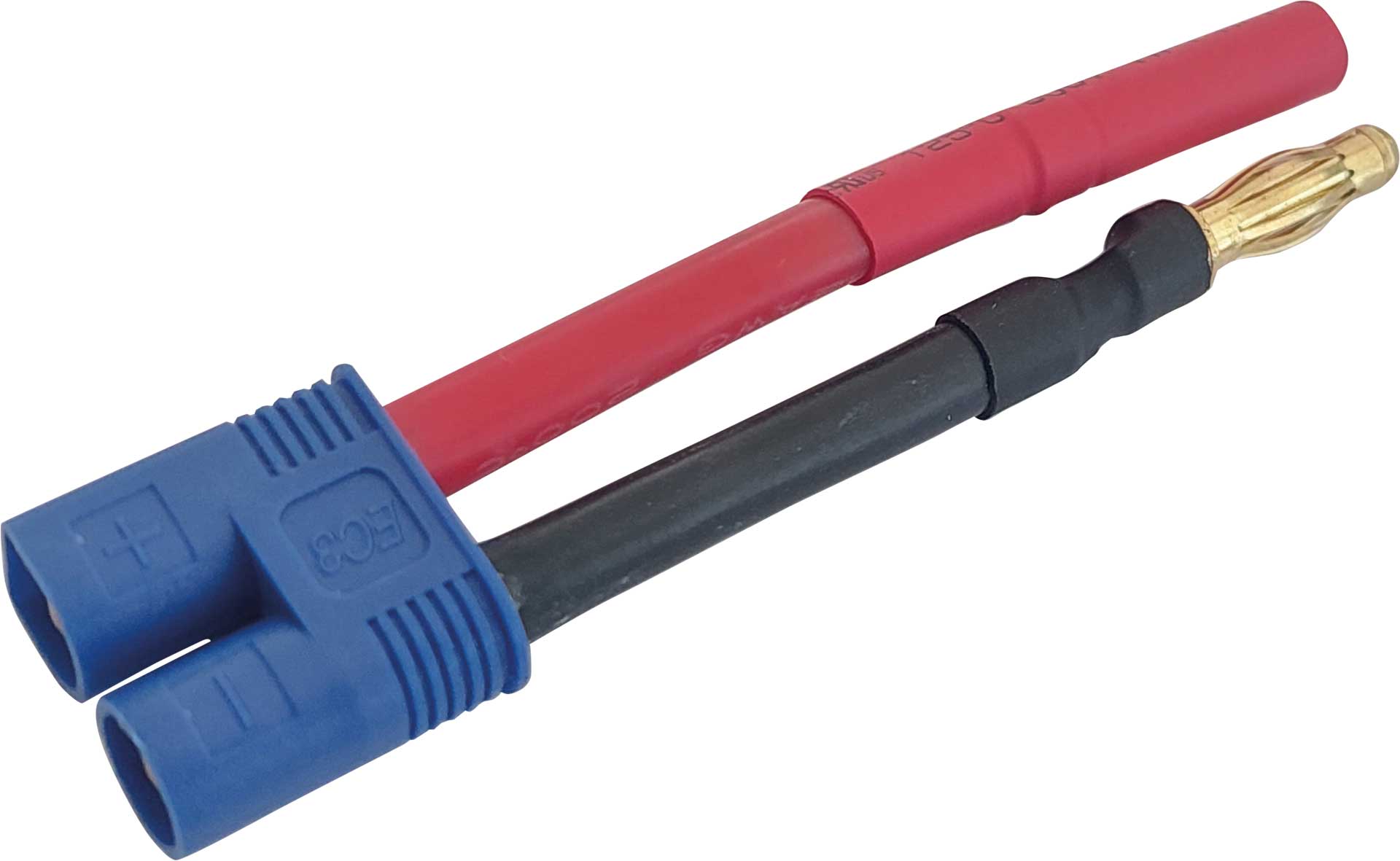 PLANET-HOBBY Adapter cable EC-3 plug to 4mm Gold contact (socket = red) 1pc.