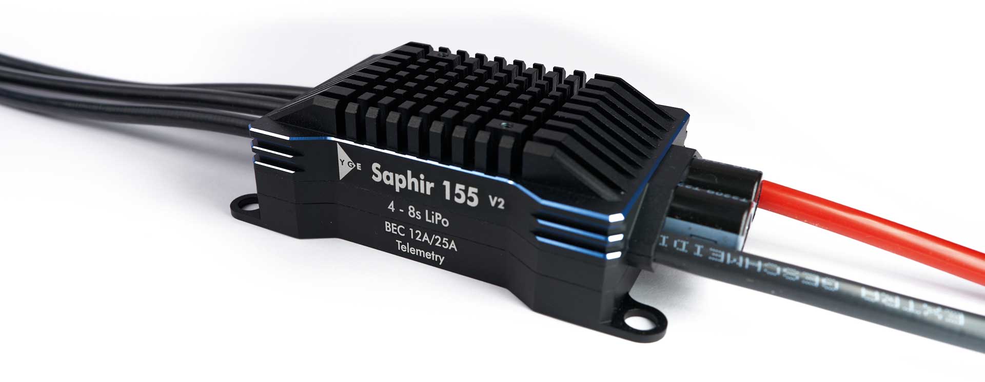 YGE Saphir 155 V2 4-8S 12(25)A BEC, Telemetry
