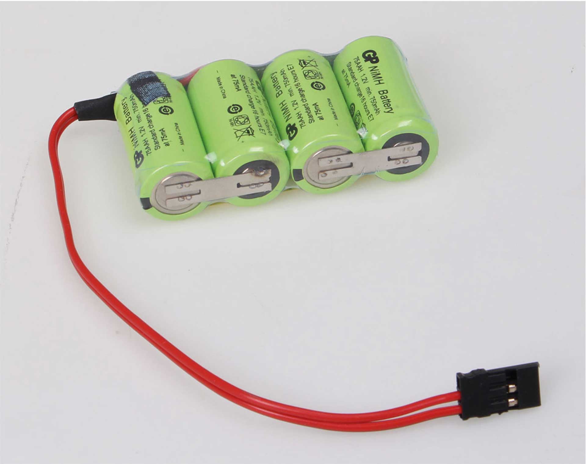 GP RECEIVER BATTERY 2/3AA 750MAH 4.8V ROW WITH PLAIN CONNECTION