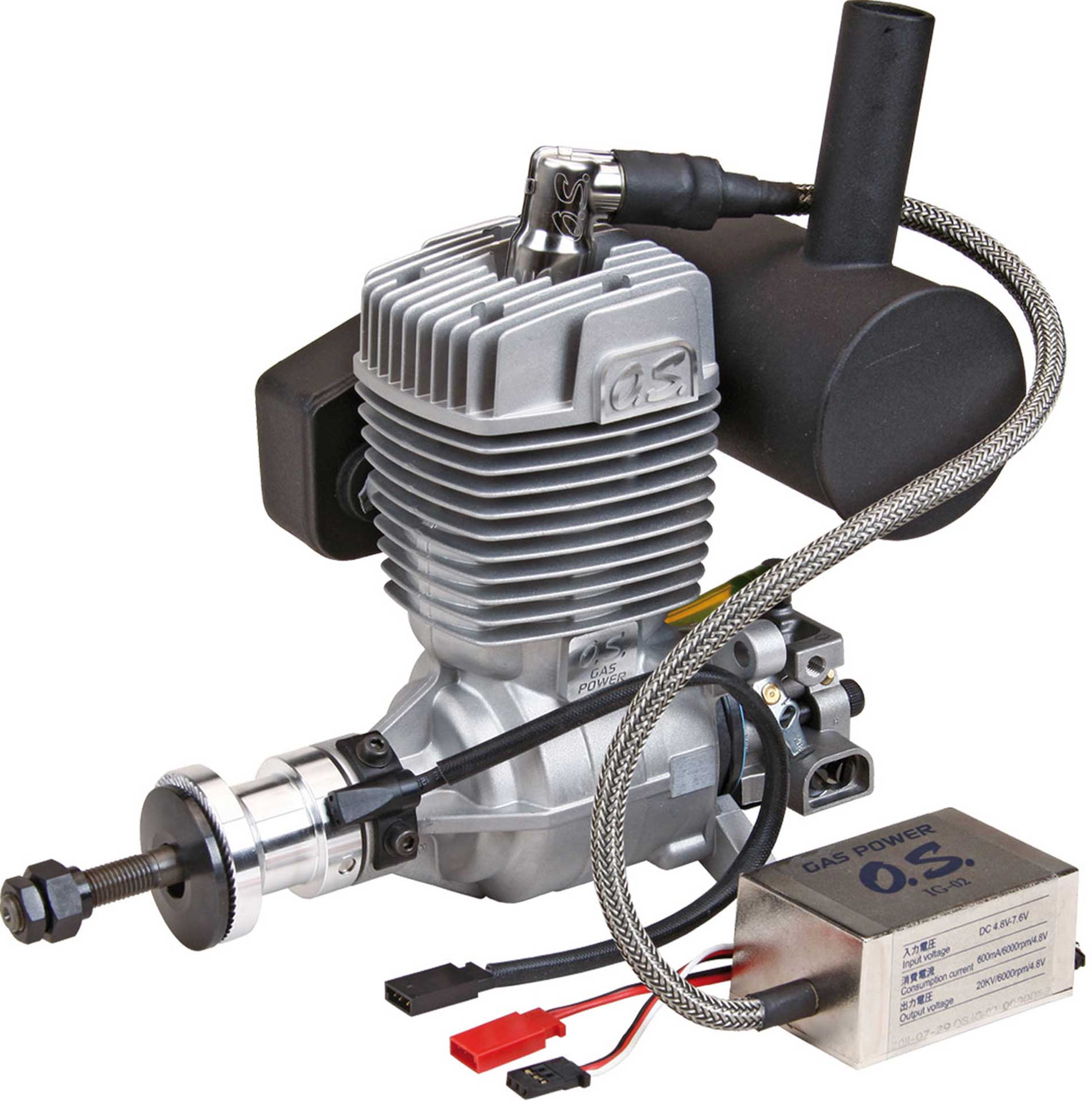 OS GT-33 Benzin Motor mit elektronischer Zündung IG-02 und Schalldämpfer E-5030