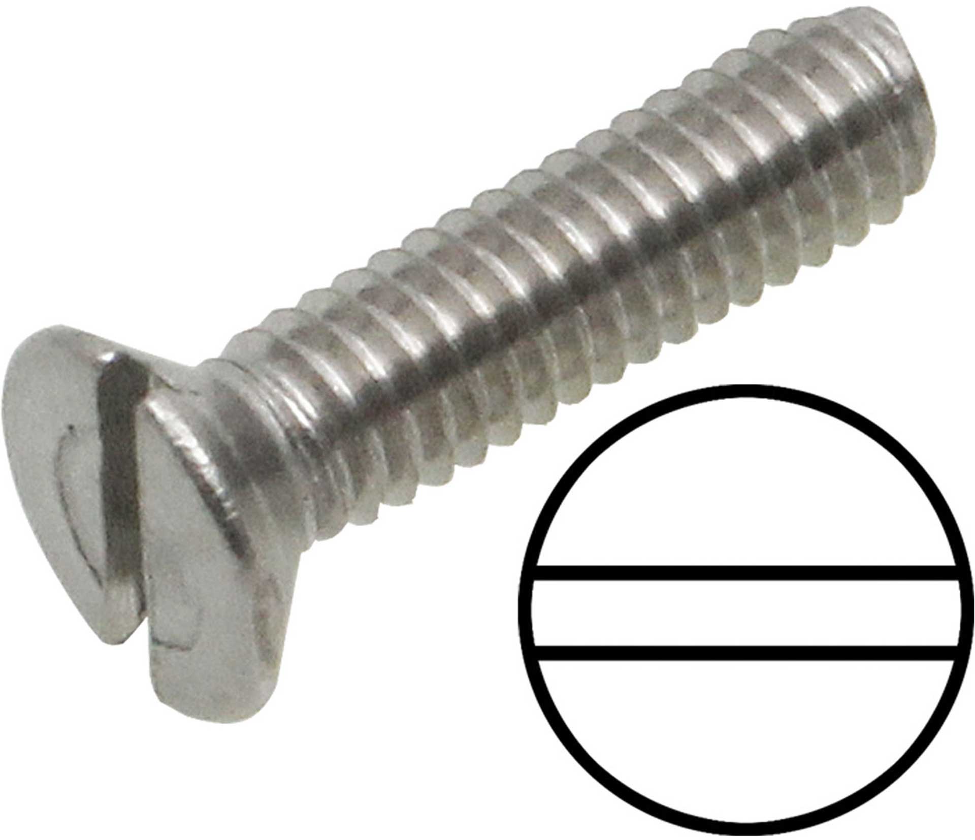 Modellbau Lindinger COUNTERSUNK SCREWS SLOTTED M2.5/10MM STAINLESS STEEL, 10PCS.