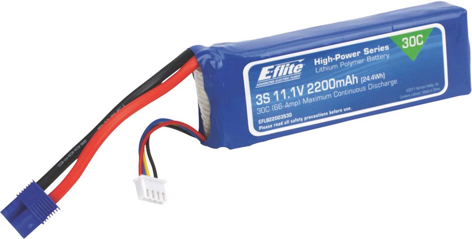 E-FLITE Batterie lipo  ACCU 2200 MAH 3S 11,1 VOLT 30C EC3 BLADE 450
