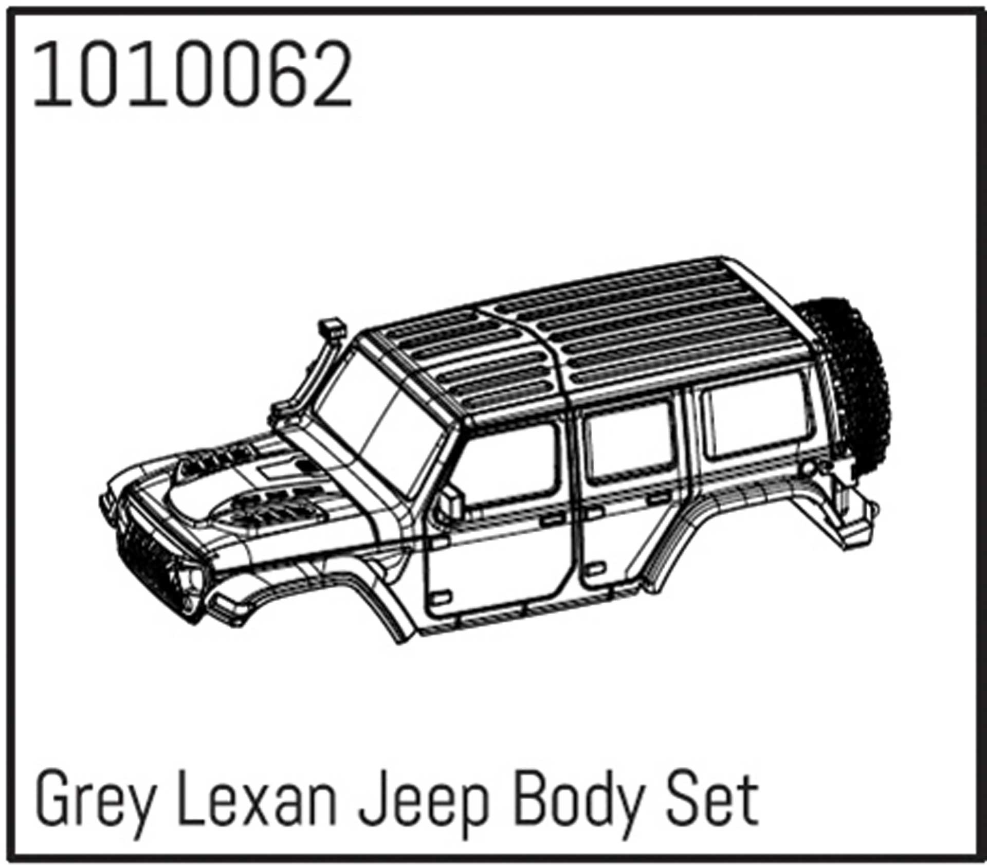 ABSIMA Kit de carrosserie Wrangler en Lexan gris
