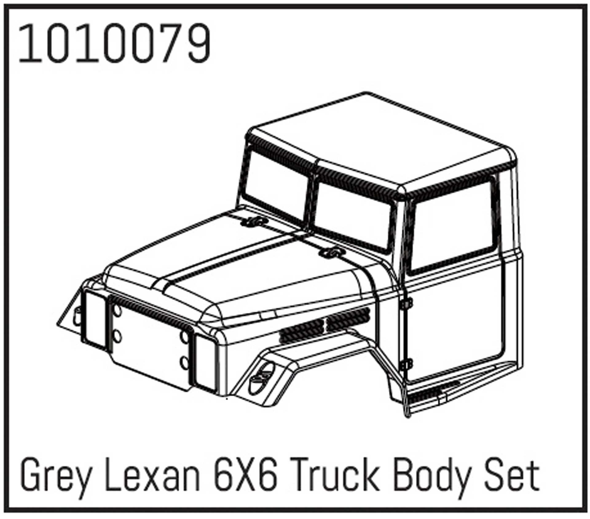 ABSIMA Grey Lexan 6X6 Truck Body Set
