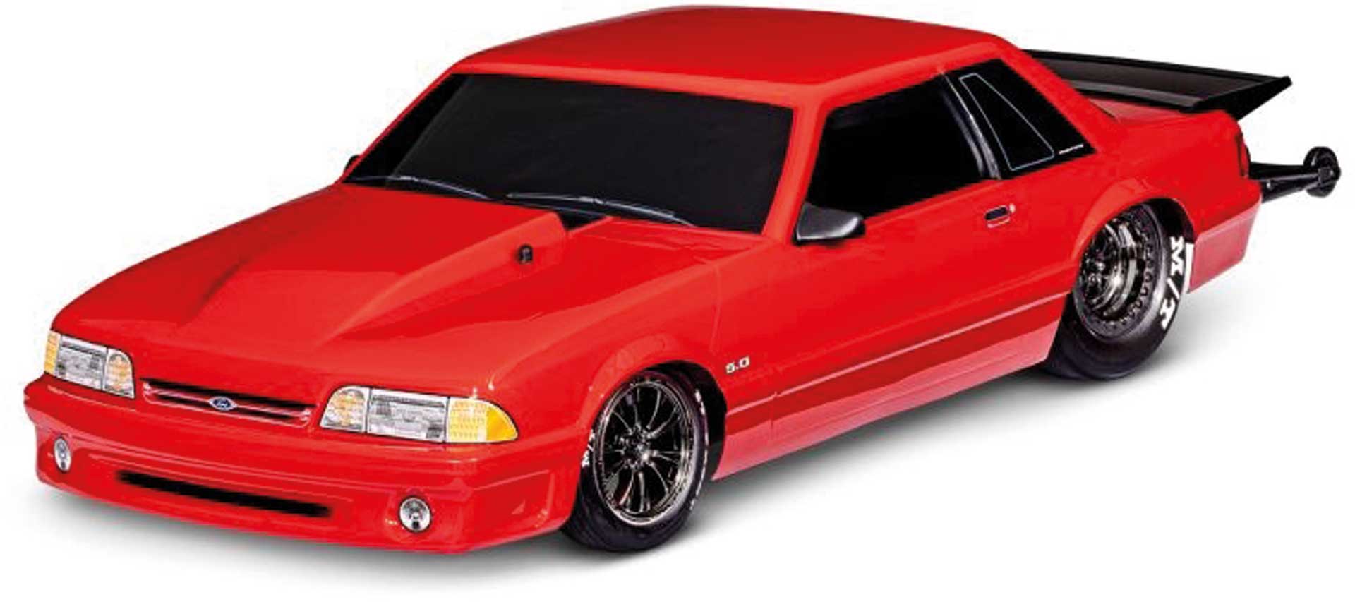 TRAXXAS Ford Mustang 5.0 rot 1/10 2WD Drag-Slash RTR Brushless, ohne Akku und Ladegerät