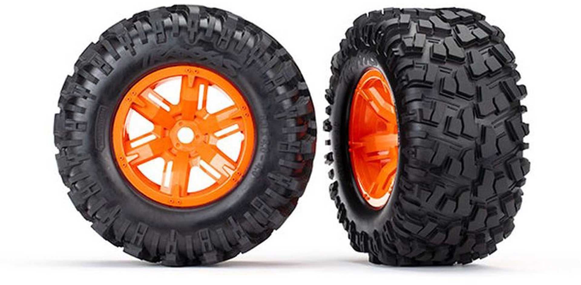 TRAXXAS Reifen auf Felge X-Maxx orange, Maxx AT Reifen (2)
