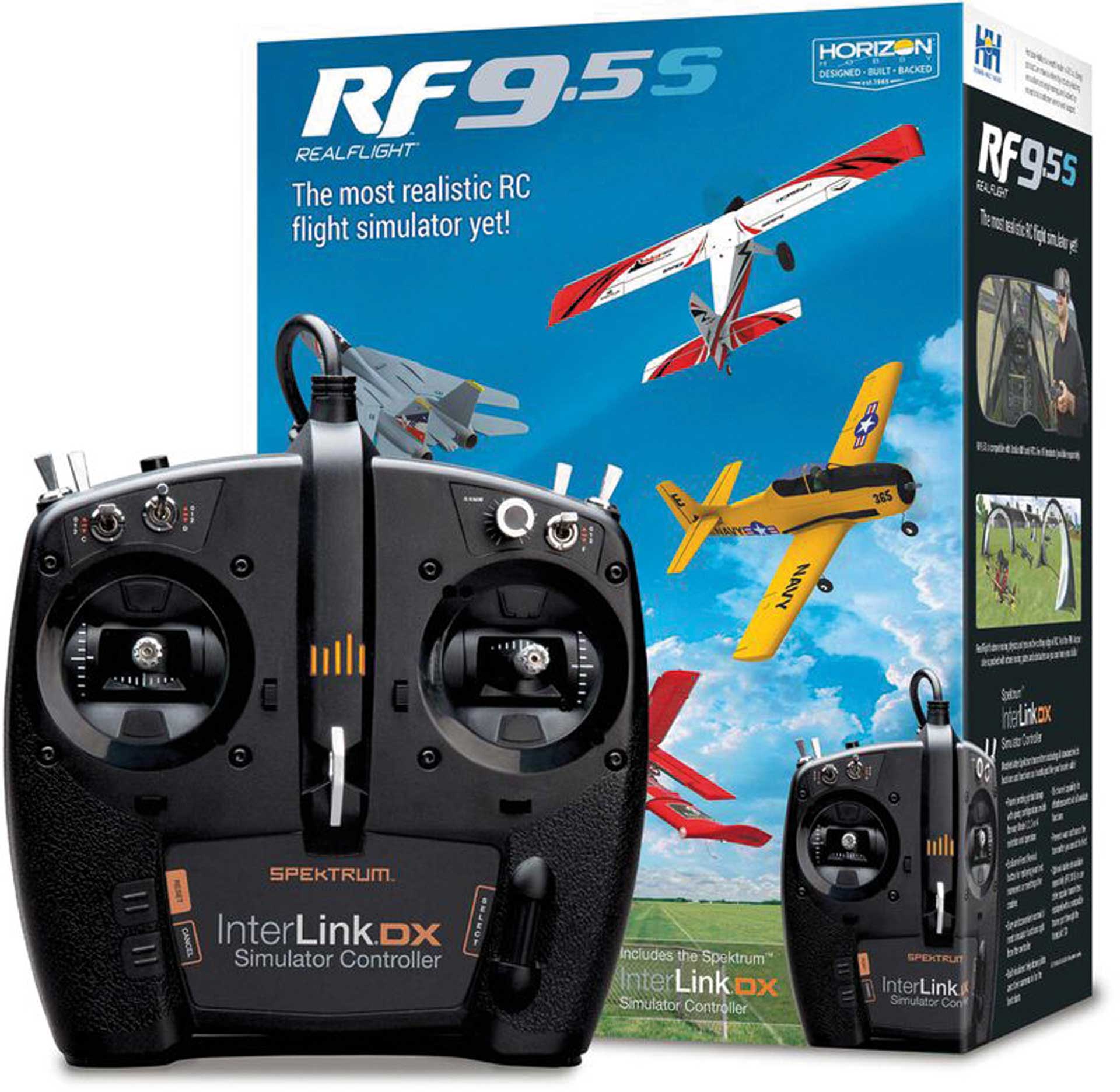 REALFLIGHT RF 9.5S Flugsimulator Software inkl. Spektrum Interlink DX Controller