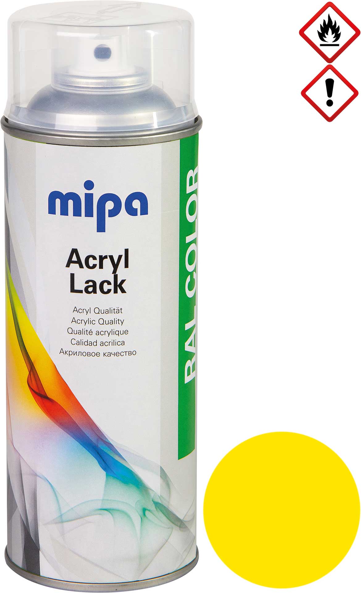 mipa RAL 1021 Jaune colza 1K acrylique Laque Spray 400 ml