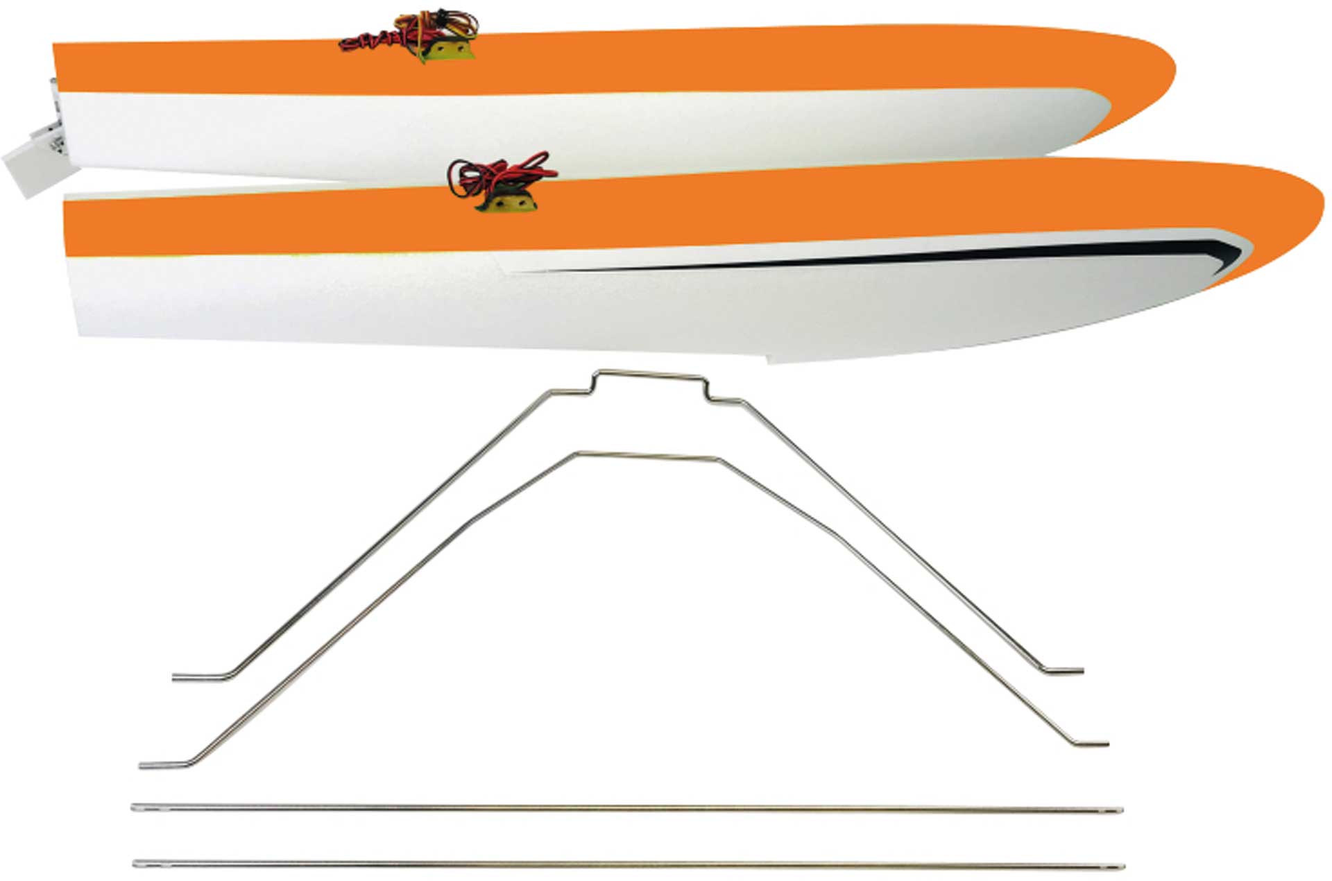 PREMIER AIRCRAFT Schwimmer SET RV-8 60E orange mit STREBEN mit LED