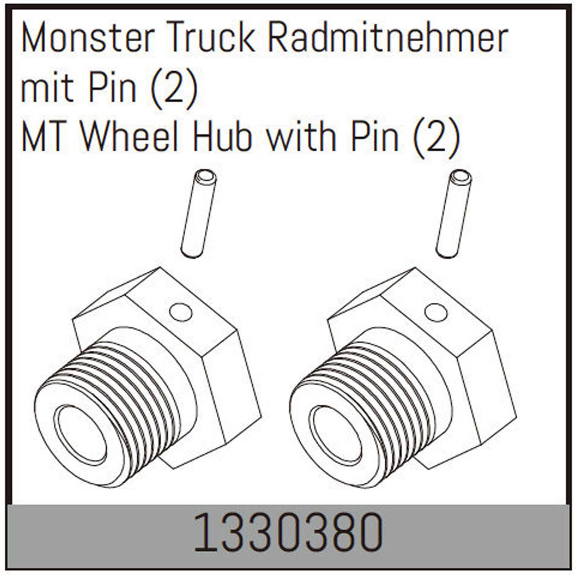 ABSIMA MONSTER TRUCK WHEEL CARRIER WITH PIN (2 ST.)