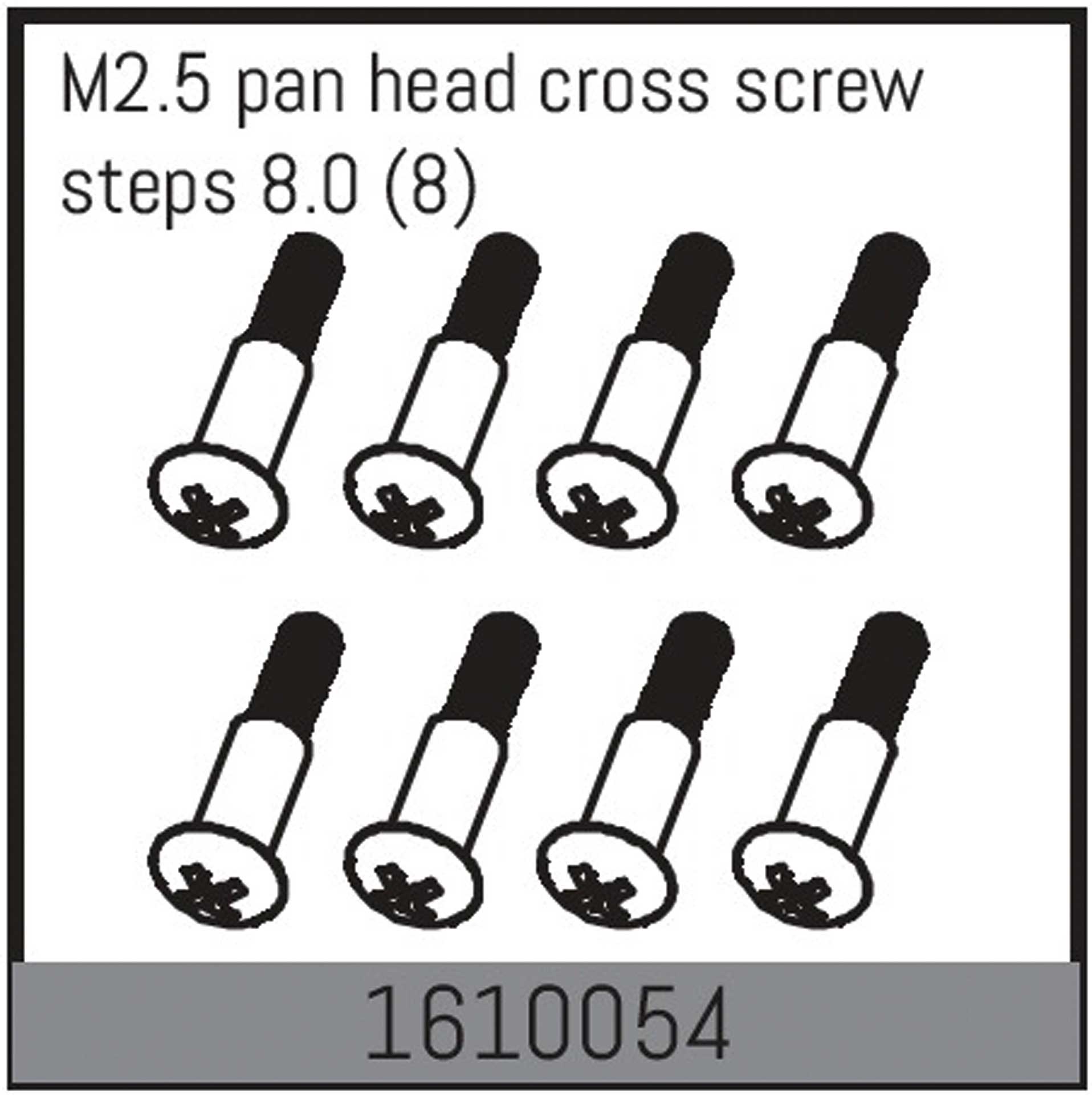 ABSIMA M2.5 pan head cross screw steps 8.0 (8)