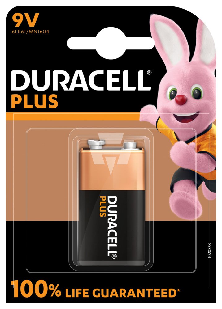 9V Batterie "9V Block" Duracell MN1604 Plus