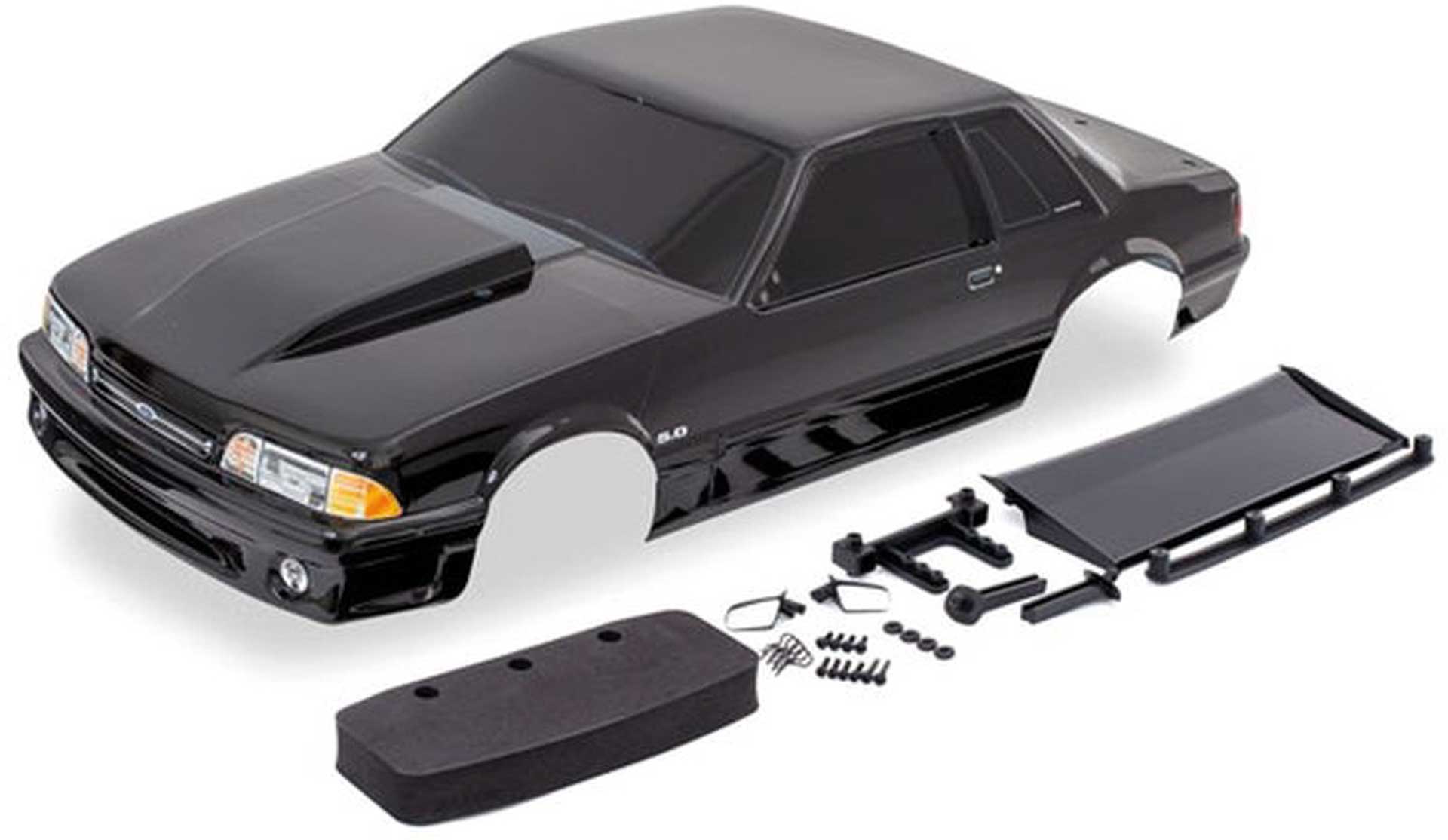 TRAXXAS KARO FORD MUSTANG FOX BODY BLACK PAINTED COMPLETE