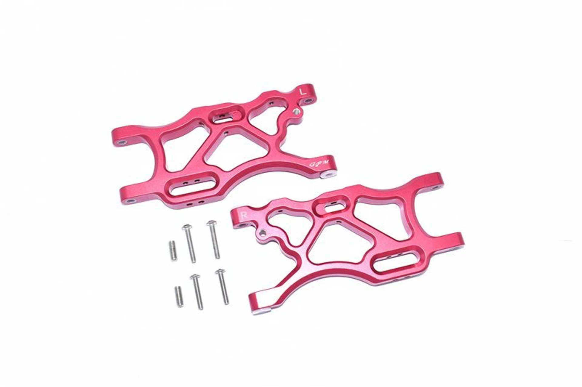 GPM ALUMINUM REAR LOWER ARMS -8PC SET red GPM ARRMA LIMITLESS INFRACTION TYPHON