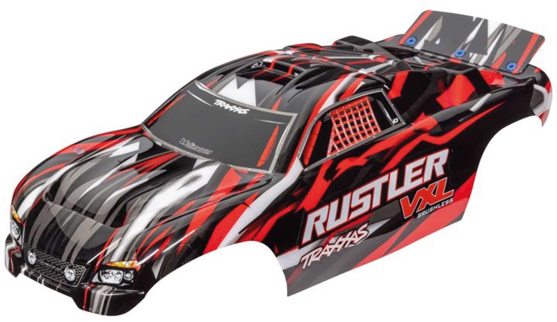 TRAXXAS Body Rustler 2WD / VXL Black/Red lacquered